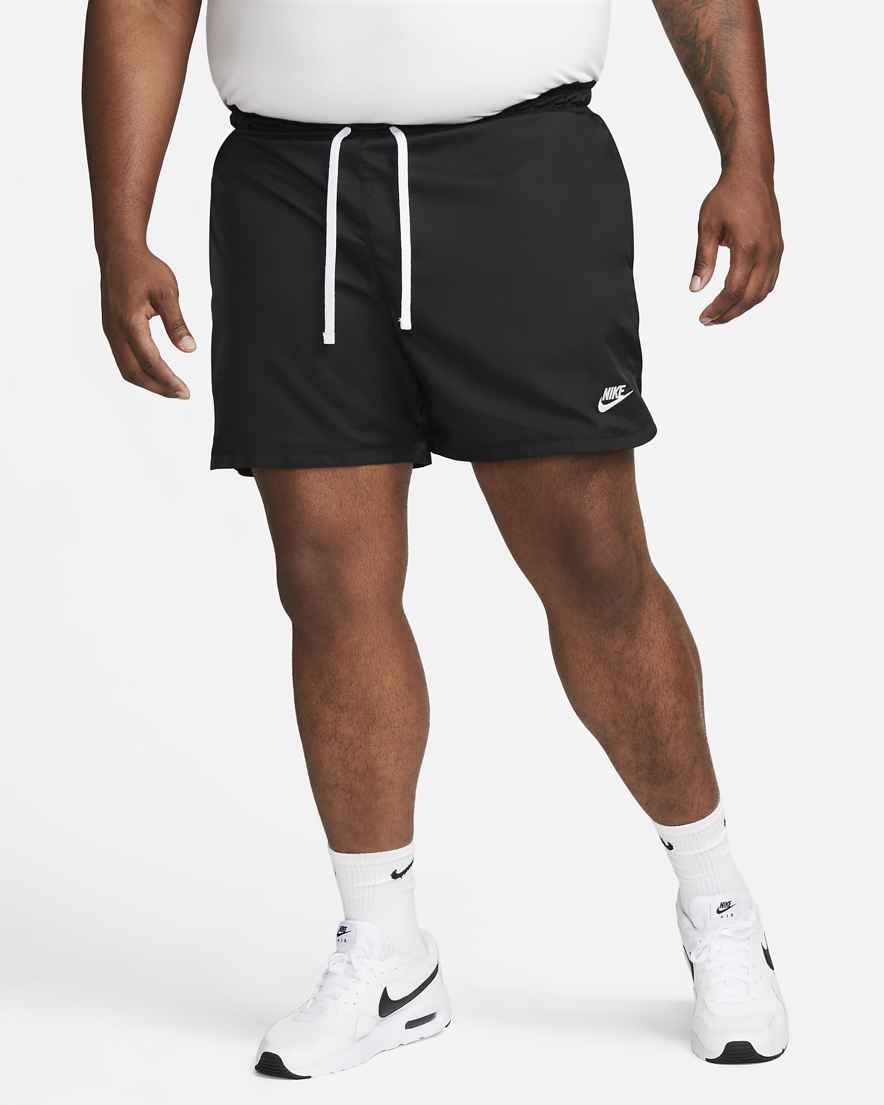 Short Flow tissé doublé Nike Sportswear Sport Essentials pour Homme - Noir/Blanc