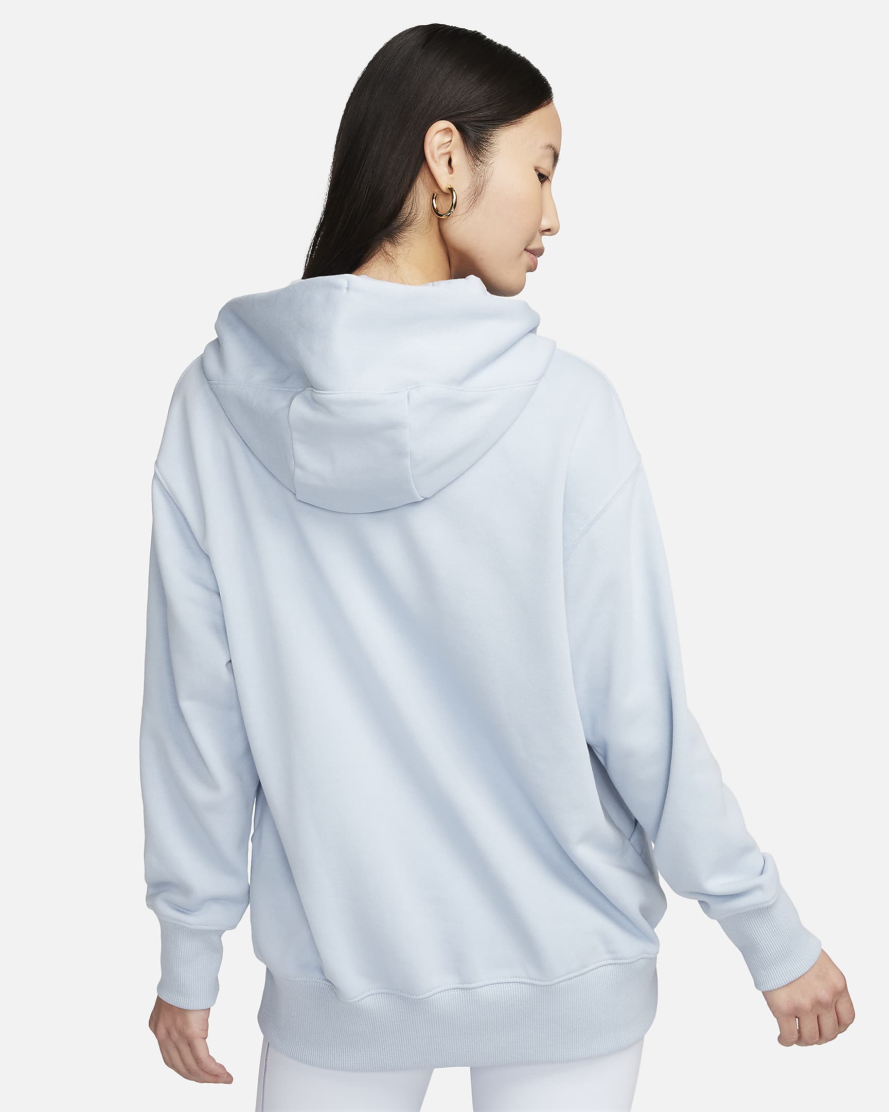 เสื้อมีฮู้ดผ้าเฟรนช์เทรีขนาดโอเวอร์ไซส์แบบสวมผู้หญิง Nike Sportswear Phoenix Fleece - Light Armory Blue/Sail