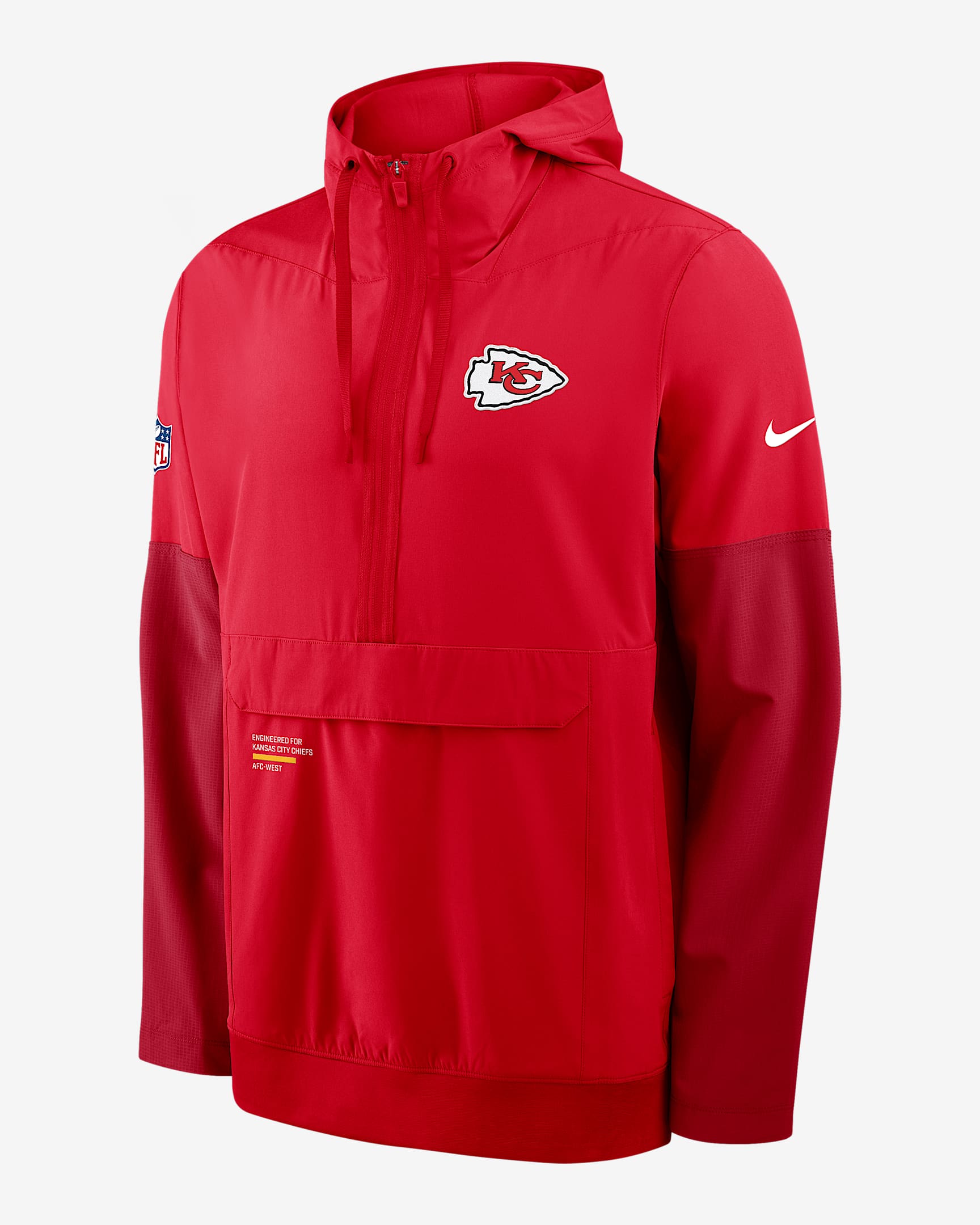 Kansas City Chiefs Well Rounded Anorak Men's Nike NFL 1/2-Zip Hooded Jacket - Red