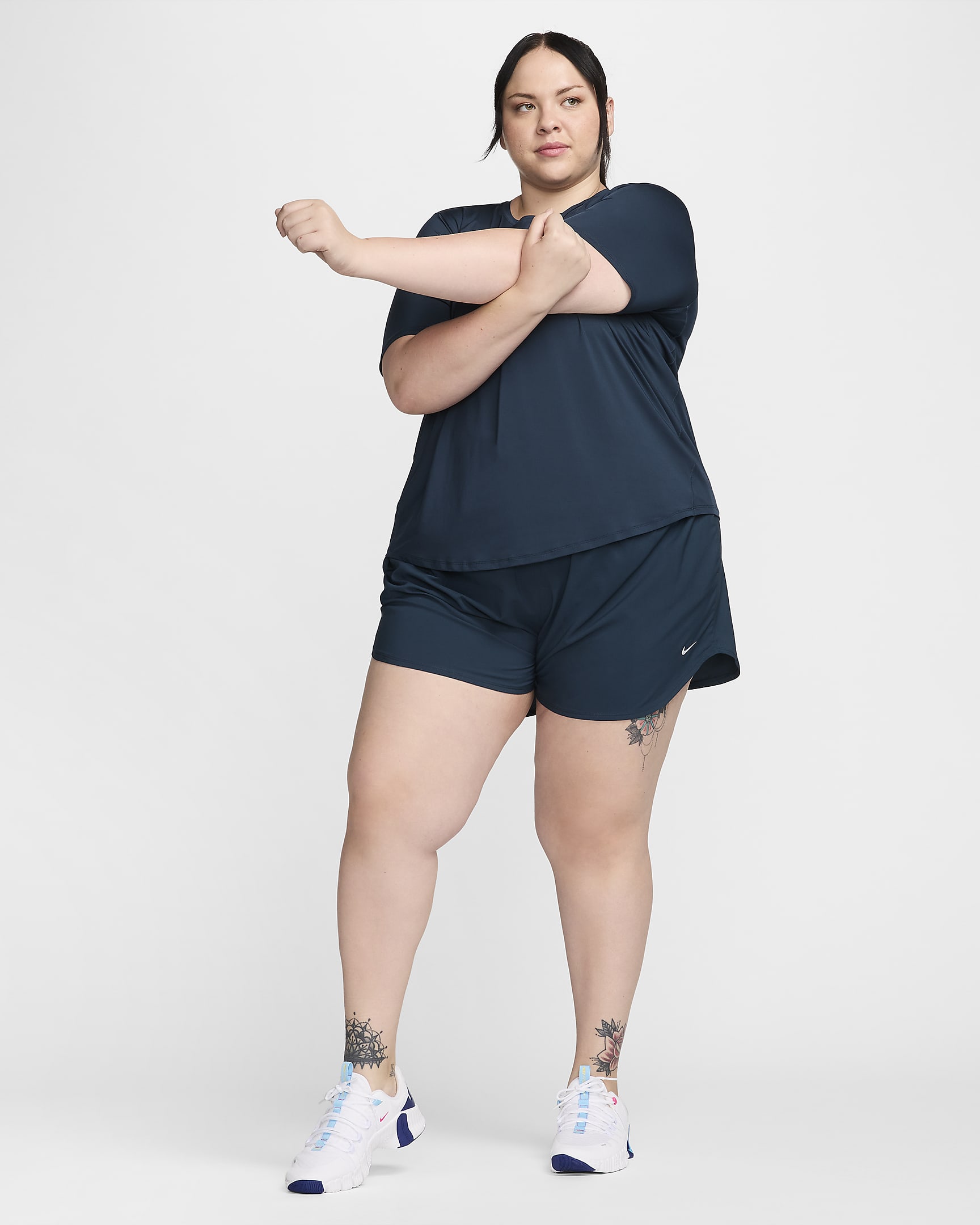 Nike One Classic Women's Dri-FIT Short-Sleeve Top (Plus Size) - Armoury Navy/Black