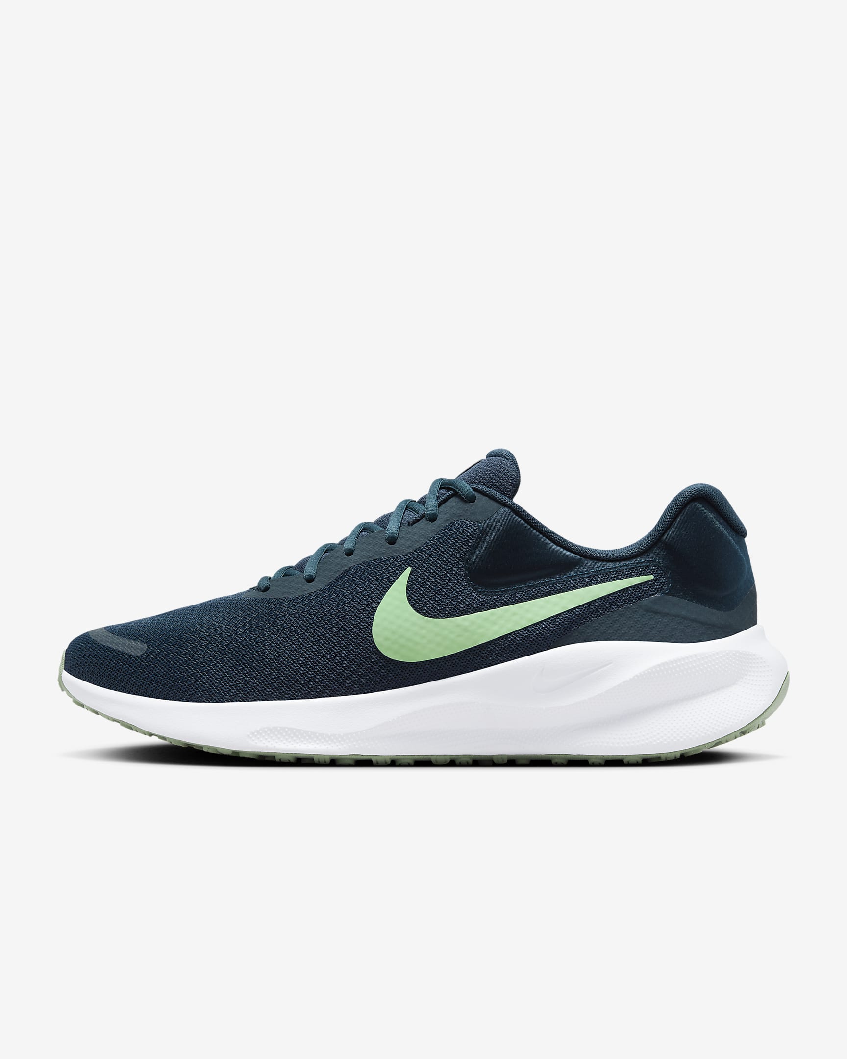 Tenis para correr en pavimento para hombre Nike Revolution 7 - Azul marino militar/Polvo fotón/Horizonte jade/Verde vapor