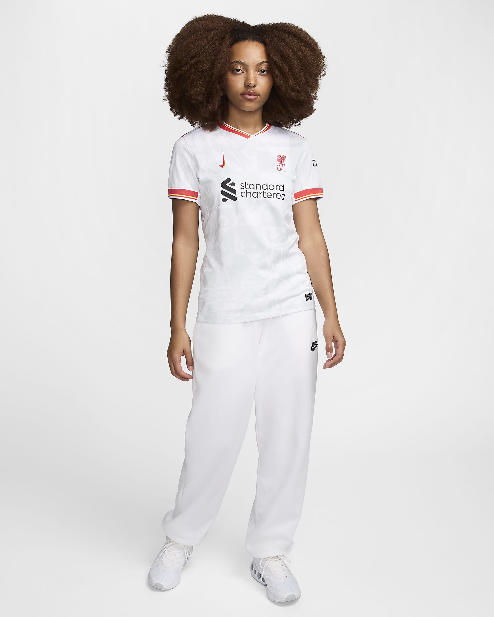 Dámská replika třetího fotbalového dresu Nike Dri-FIT Liverpool FC Stadium 2024/25 - Bílá/Černá/Černá/Global Red