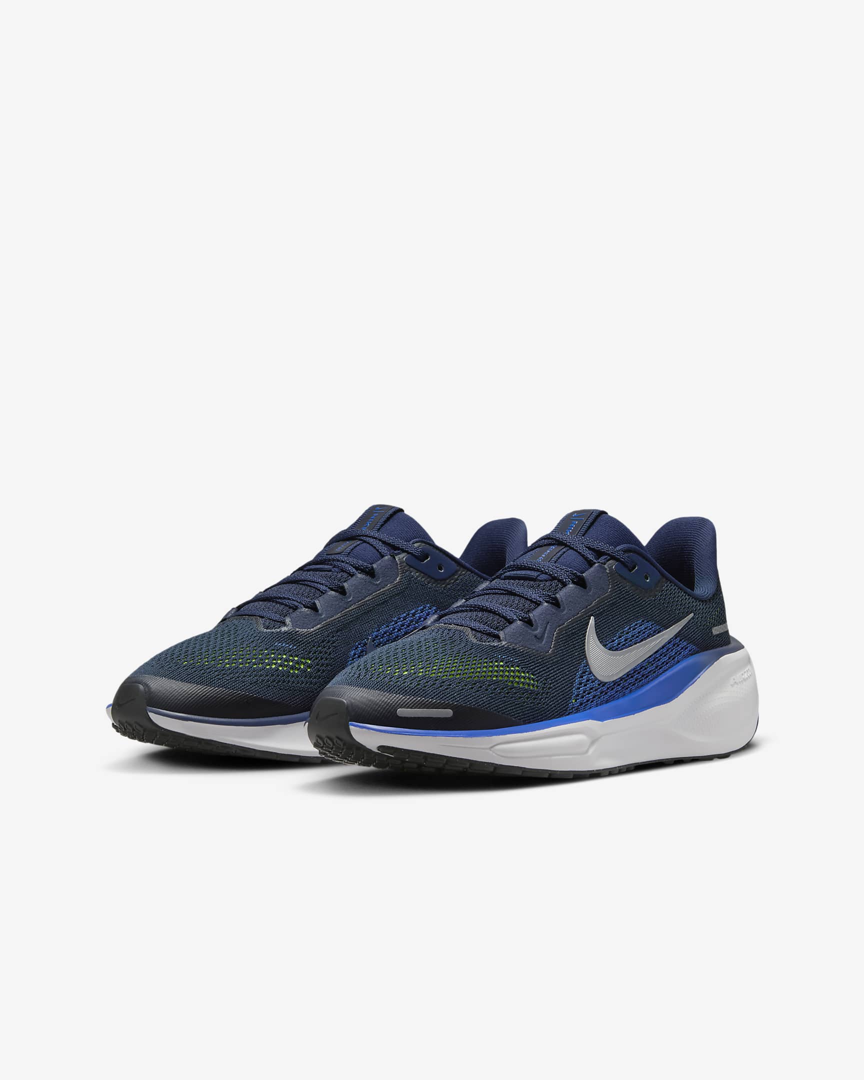 Nike Pegasus 41 Genç Çocuk Yol Koşu Ayakkabısı - Midnight Navy/Siyah/Volt/Reflect Silver