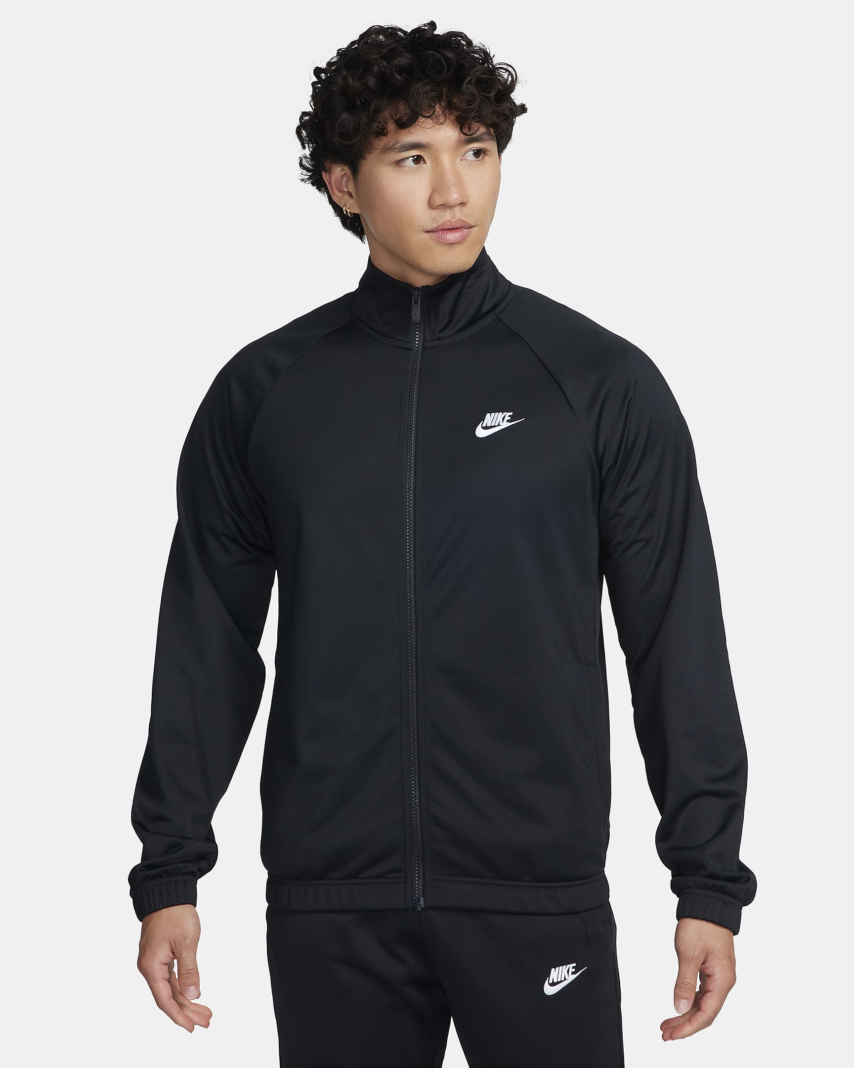 Nike Club Men's Poly-Knit Tracksuit - Black/White