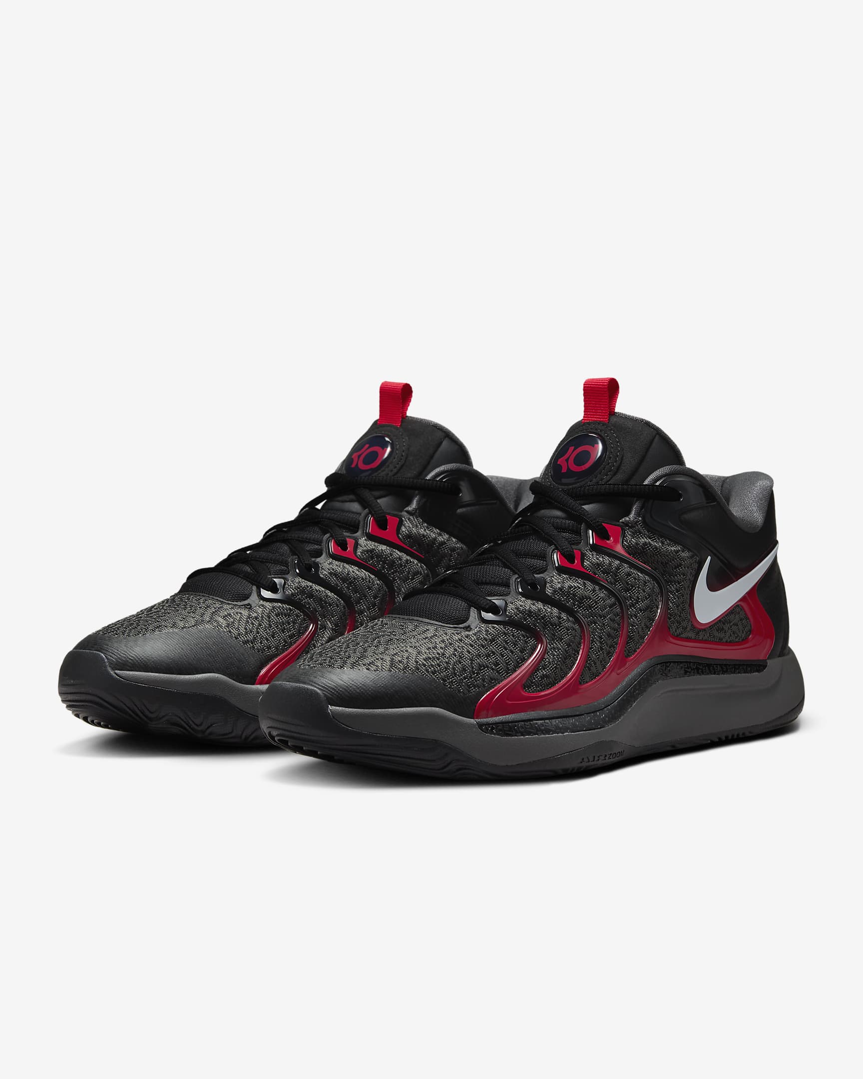 Sapatilhas de basquetebol KD17 - Preto/Cinzento Iron/Vermelho University/Branco