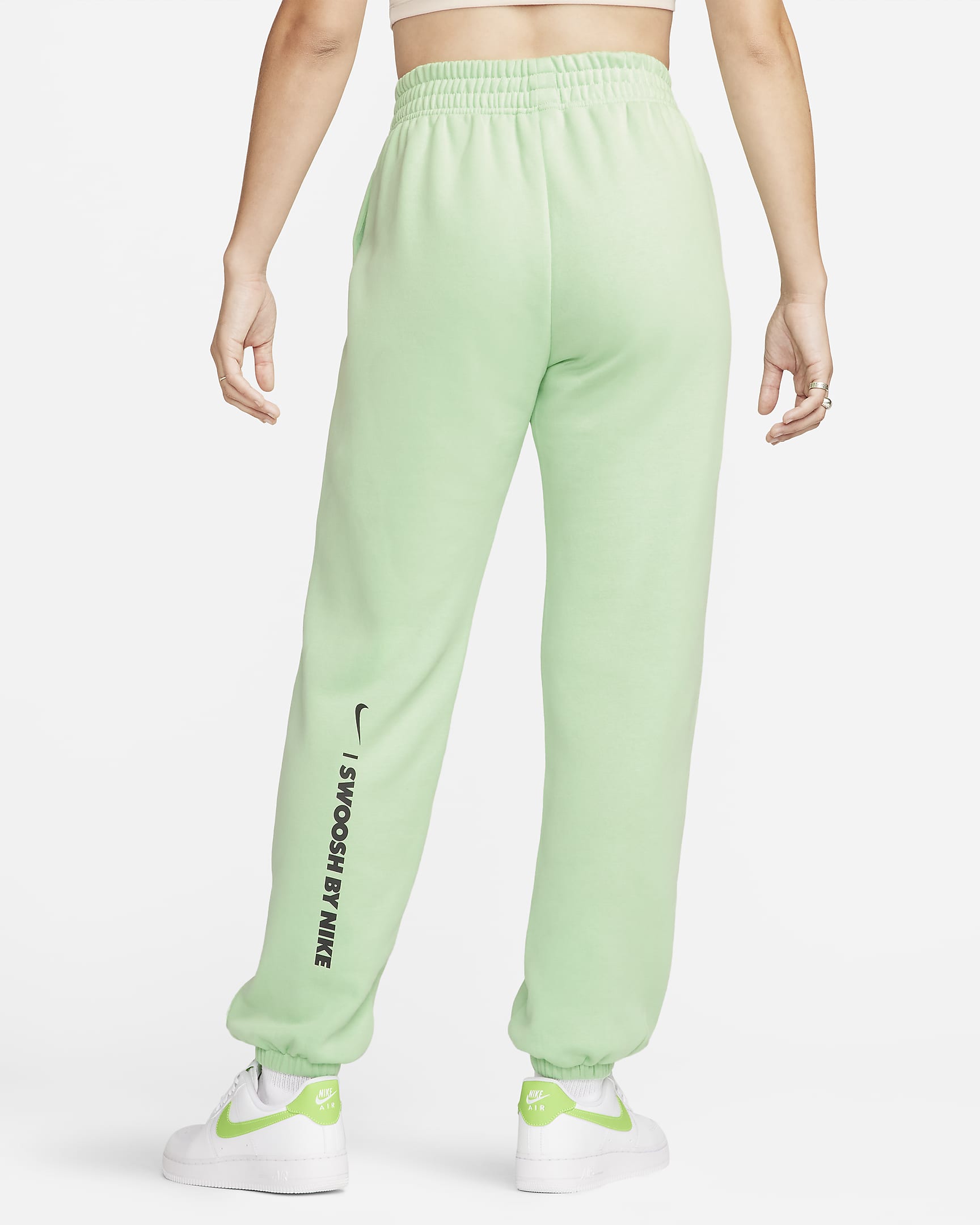 Pantalon coupe ample en tissu Fleece Nike Sportswear pour femme - Vapor Green/Noir