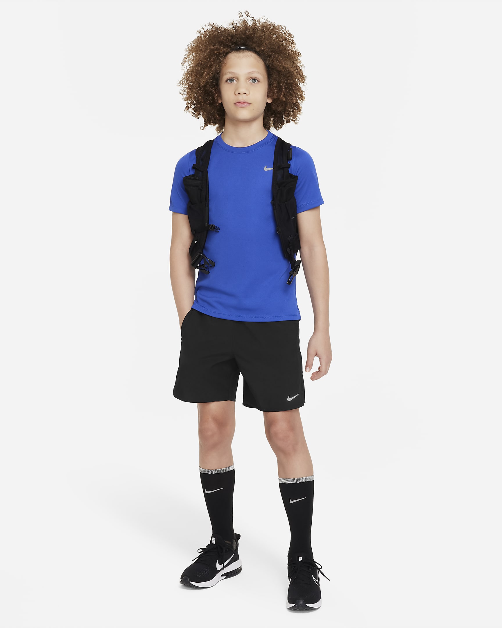 Nike Dri-FIT Miler Older Kids' (Boys') Short-Sleeve Training Top - Game Royal