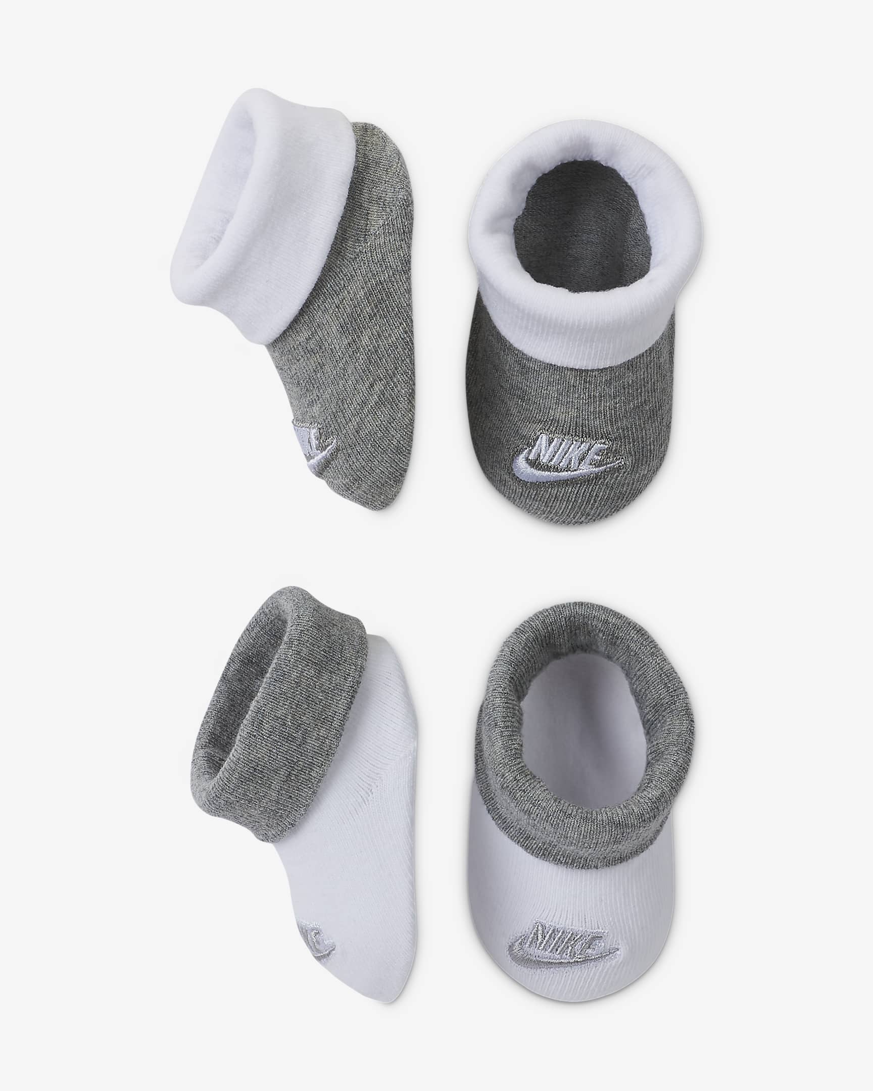 Nike Baby (0-6M) Booties (2 Pairs) - Dark Grey Heather