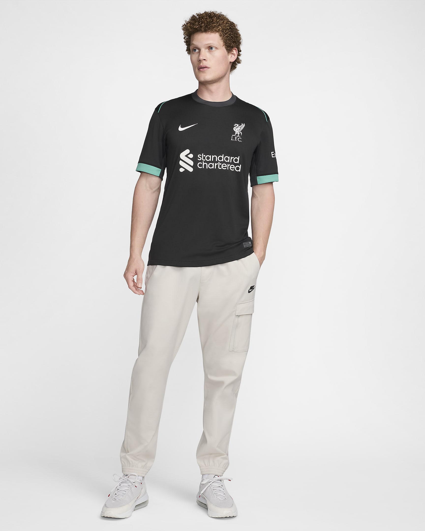 リバプール FC 2024/25 スタジアム アウェイ メンズ ナイキ Dri-FIT サッカー レプリカ ユニフォーム - ブラック/アンスラサイト/ウォッシュドティール/セイル