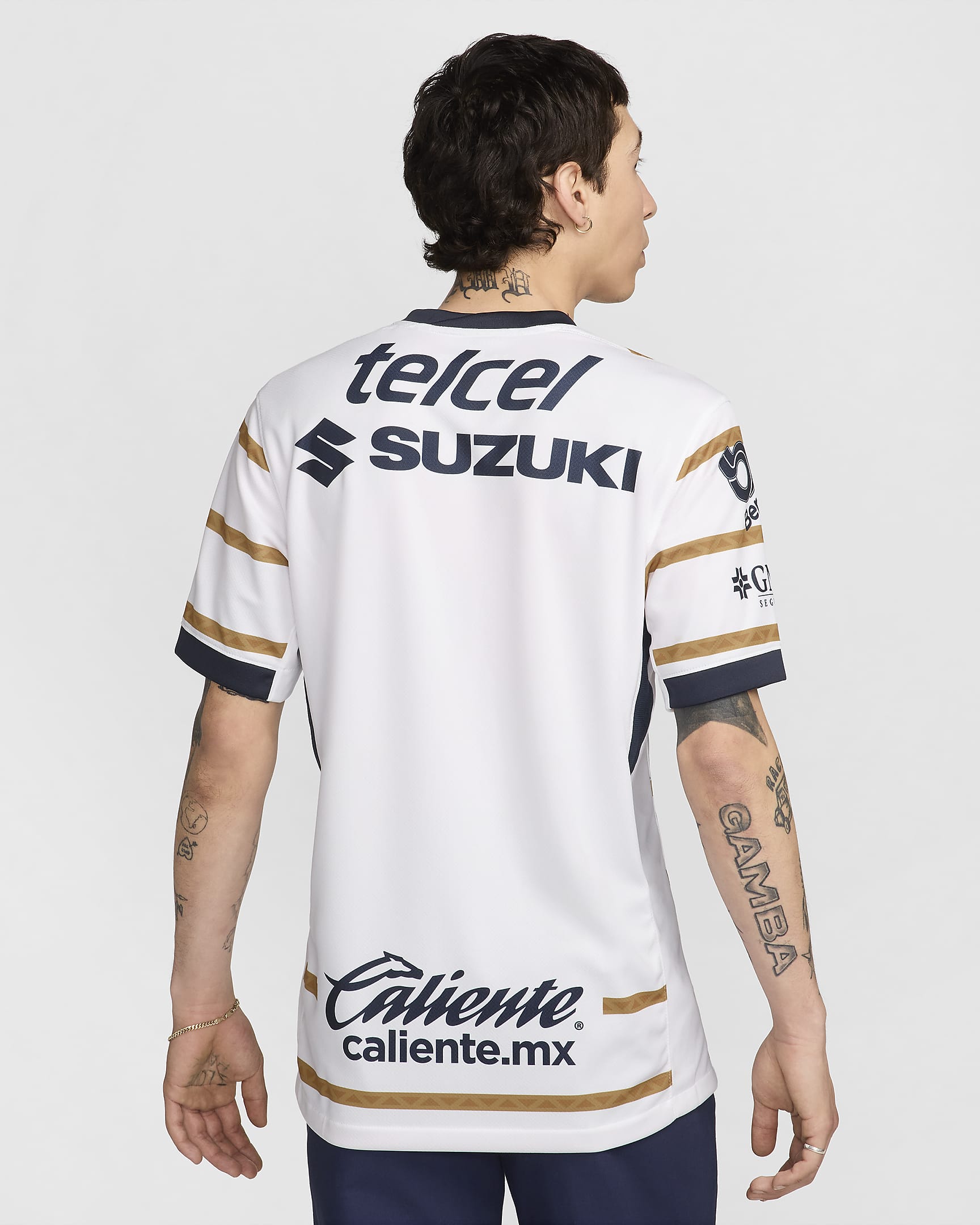 Jersey de fútbol Nike Dri-FIT Replica de los Pumas UNAM local 2024/25 Stadium para hombre - Blanco/Obsidiana/Obsidiana