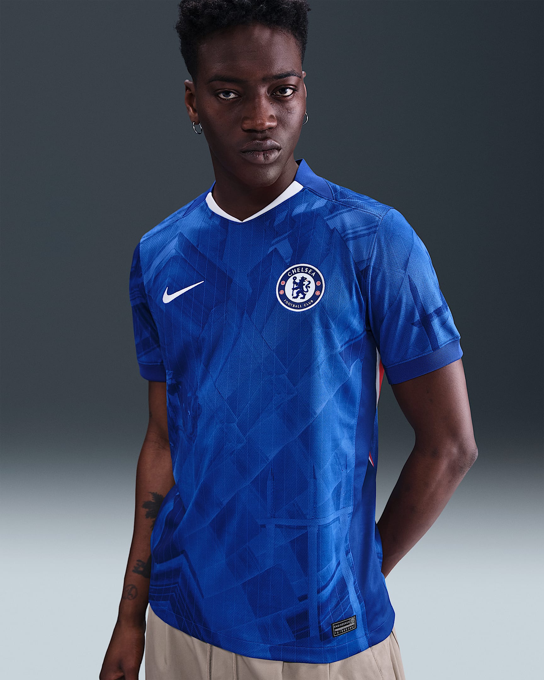 Chelsea FC 2025/26 Stadium (hjemmedrakt) Nike Dri-FIT Replica fotballdrakt til herre - Rush Blue/Hvit/Speed Red/Hvit