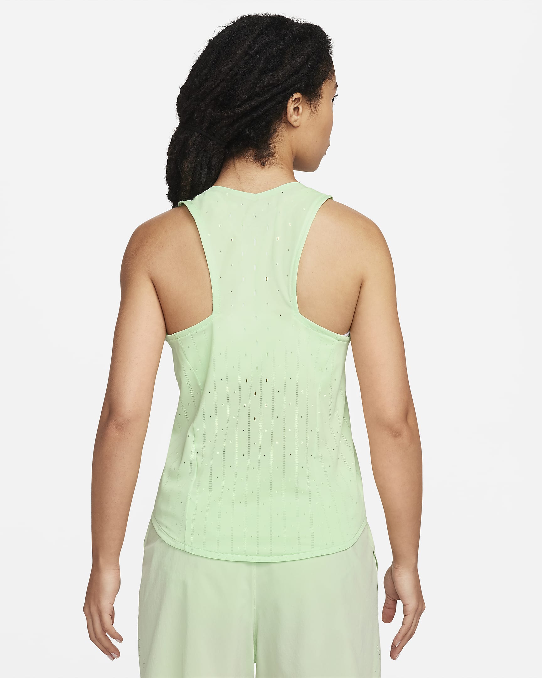 Nike AeroSwift Camiseta de running Dri-FIT ADV - Mujer - Vapor Green/Negro