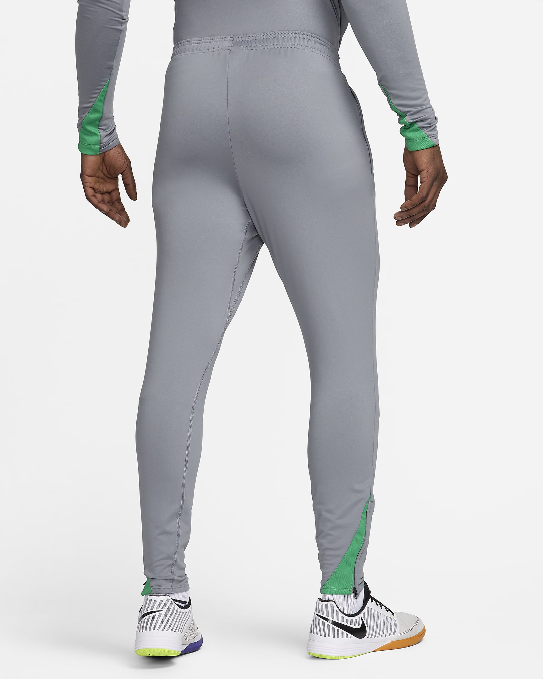 Pantaloni da calcio in maglia Nike Dri-FIT Nigeria Strike – Uomo - Cool Grey/Lucky Green/Bianco