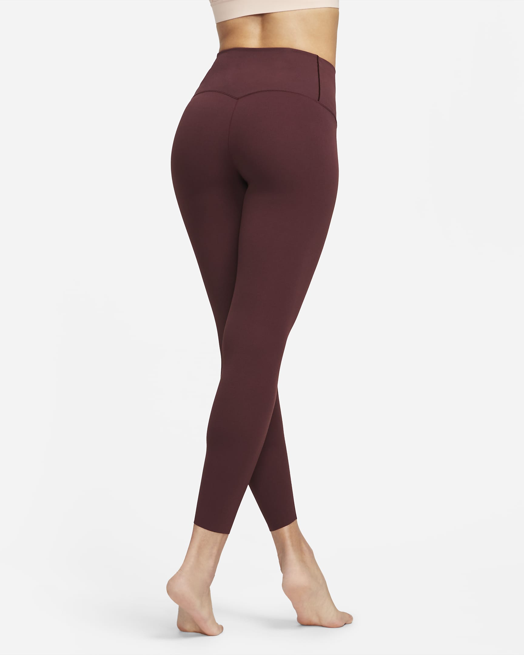 Nike Zenvy Women's Gentle-Support High-Waisted 7/8 Leggings - Burgundy Crush/Black