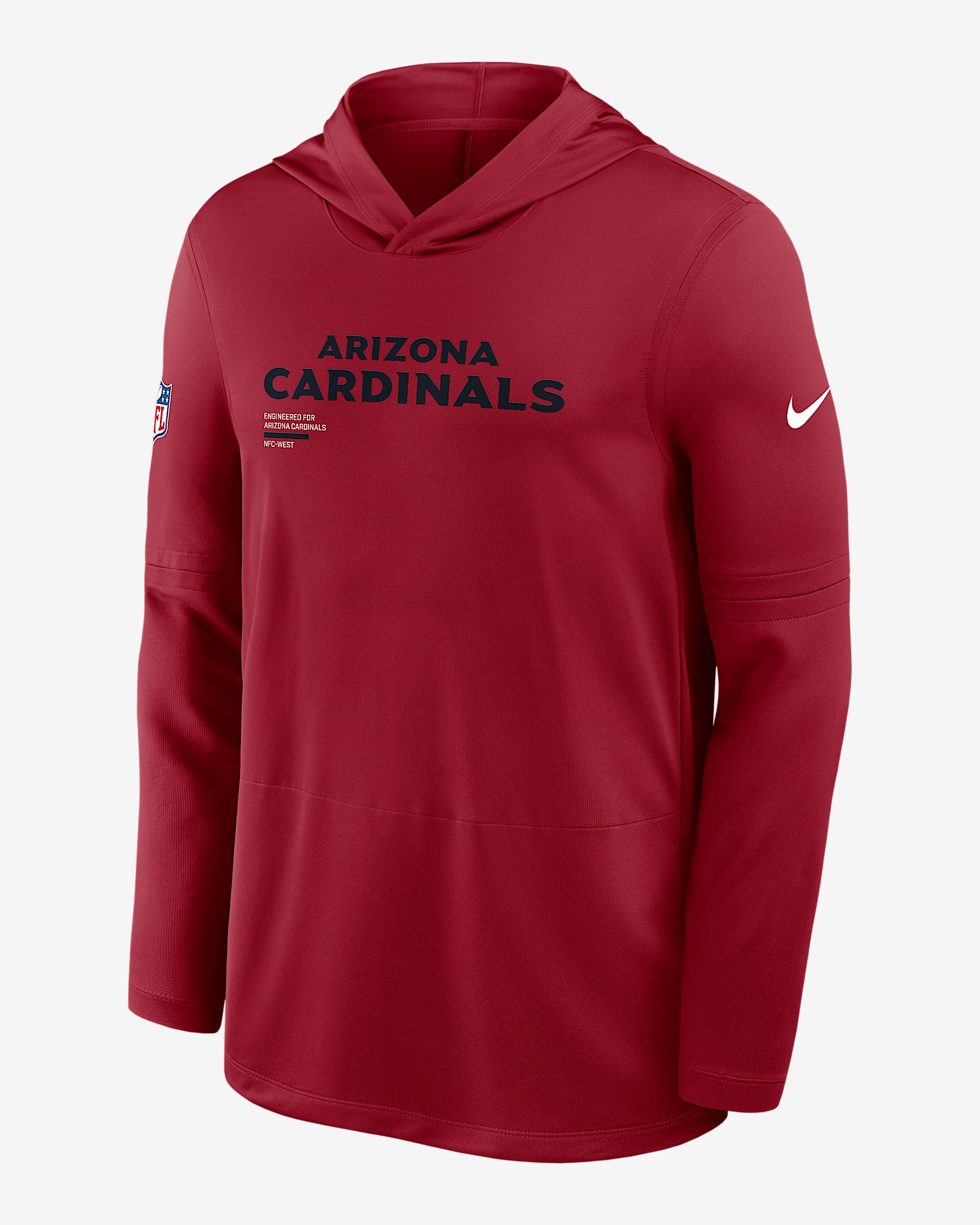 Arizona Cardinals Pure Fury Sideline Men's Nike Dri-FIT NFL Long-Sleeve Hooded Top - Red