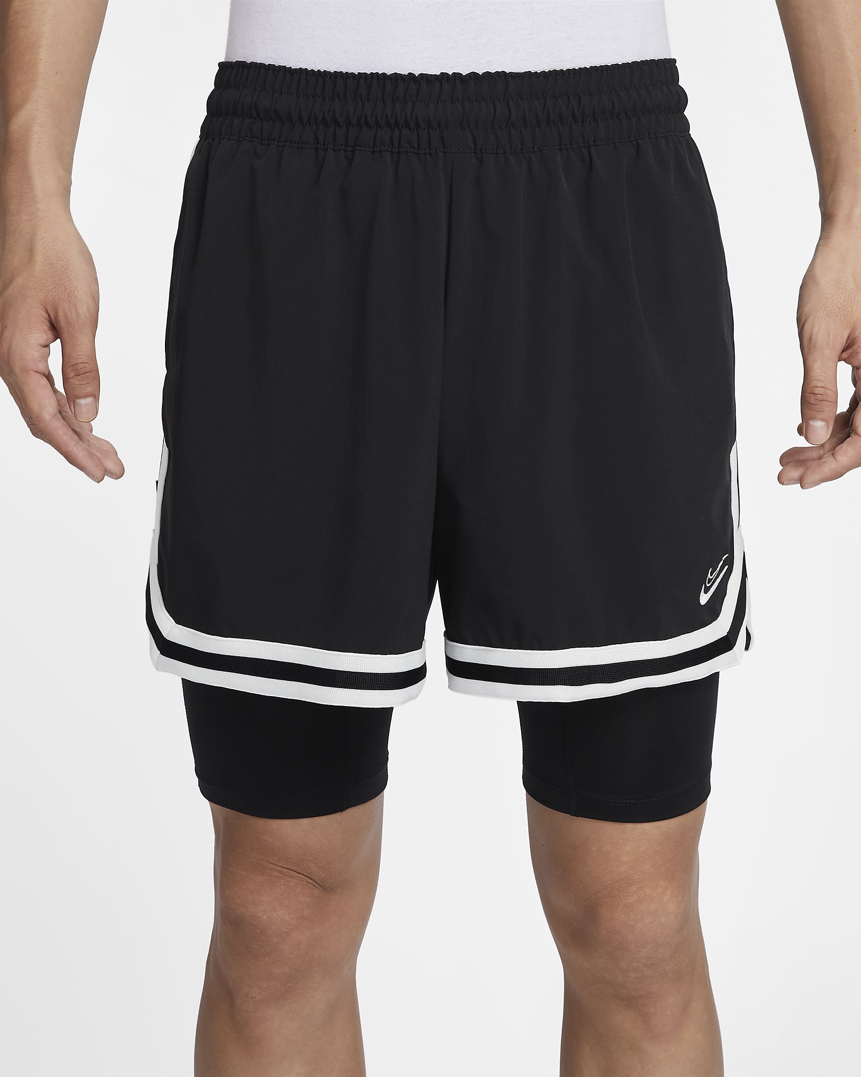 Kevin Durant Men's 2.5cm (approx.) DNA 2-in-1 Basketball Shorts - Black/Black/Sail