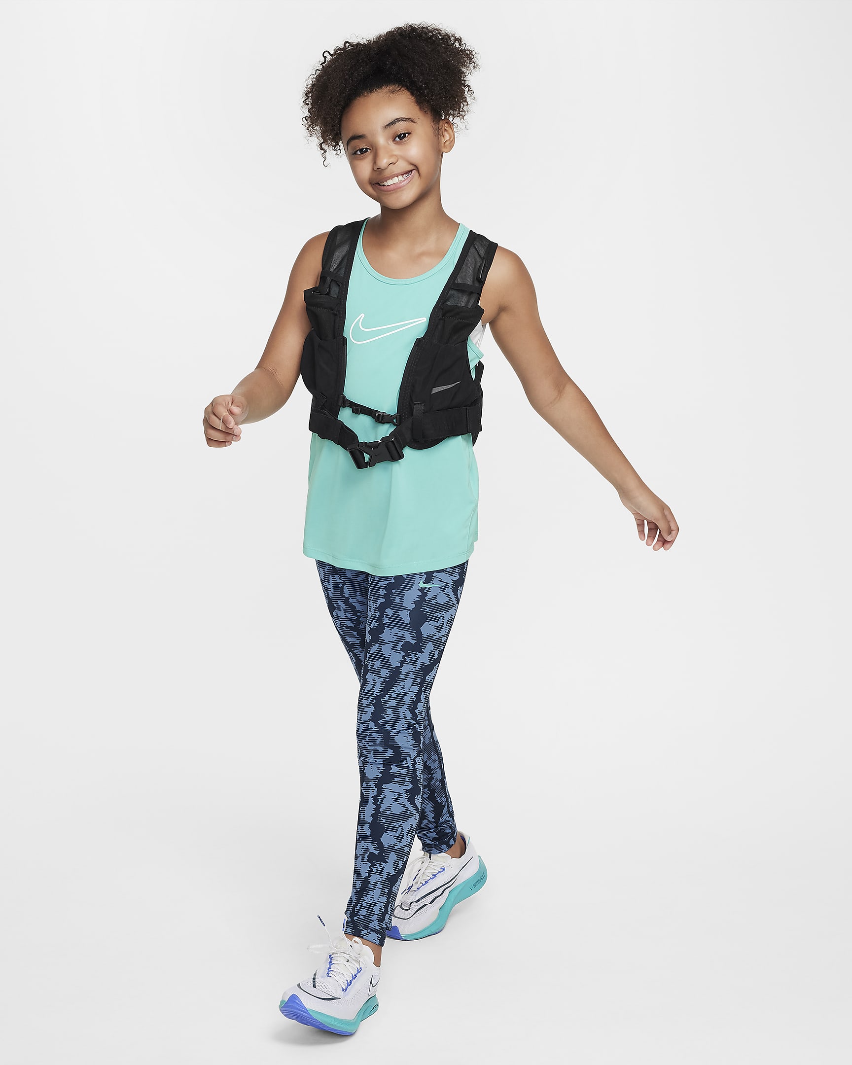 Débardeur Dri-FIT Nike One Classic pour fille (ado) - Green Frost/Blanc