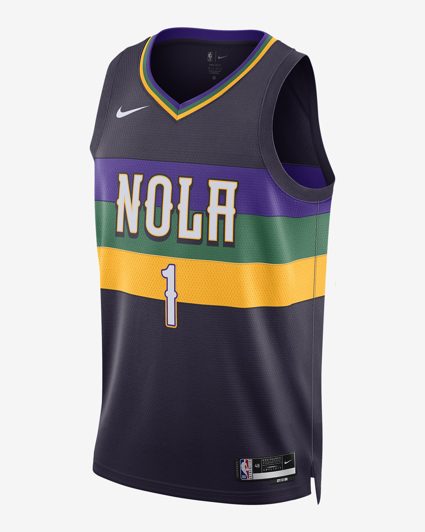 Jersey Swingman de la NBA Nike Dri-FIT Zion Williamson New Orleans ...