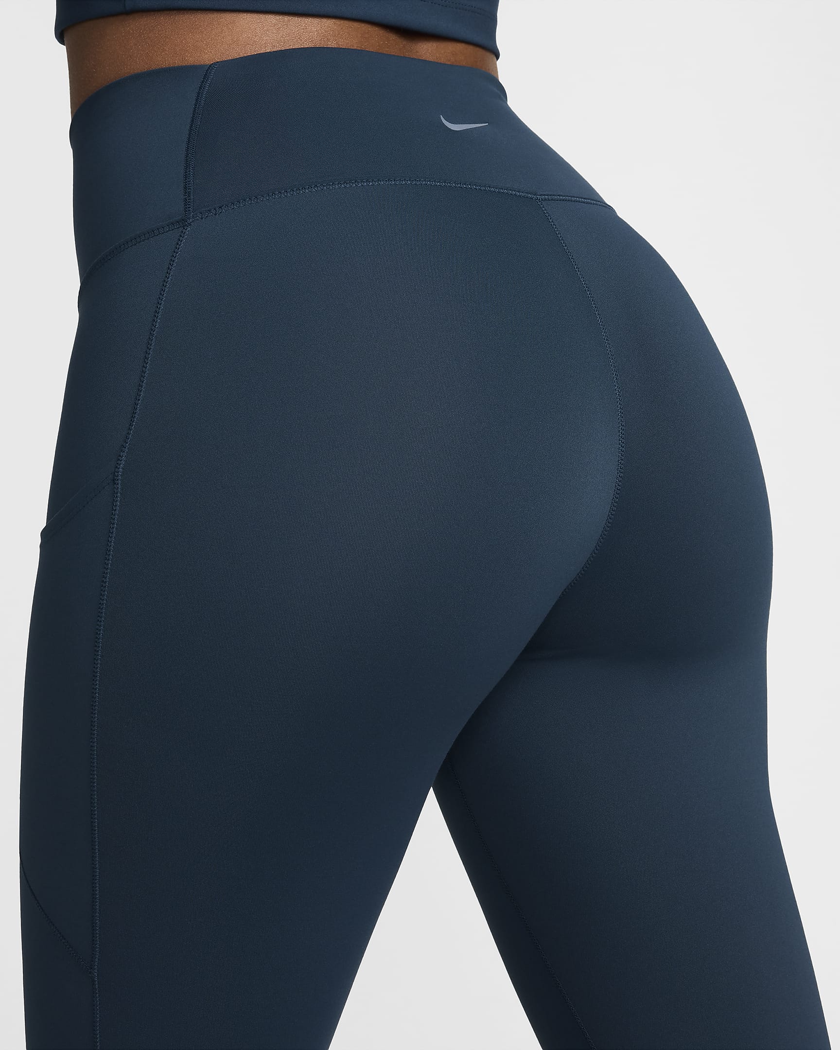 Nike One Women's High-Waisted 7/8 Leggings with Pockets - Armory Navy/Black