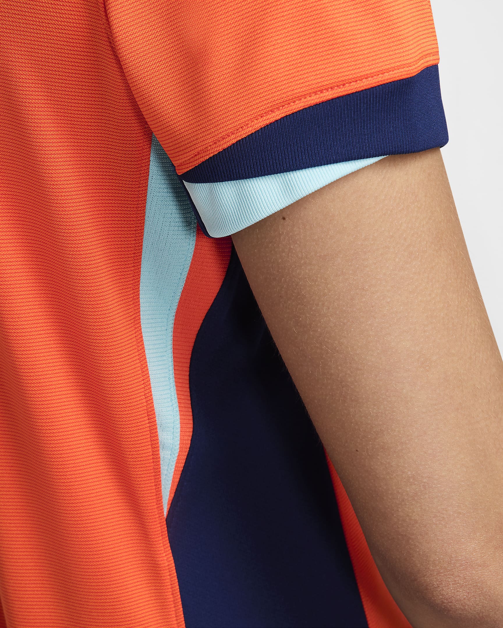 Netherlands (Men's Team) 2024/25 Stadium Home Women's Nike Dri-FIT Football Replica Shirt - Safety Orange/Blue Void/Copa/Blue Void