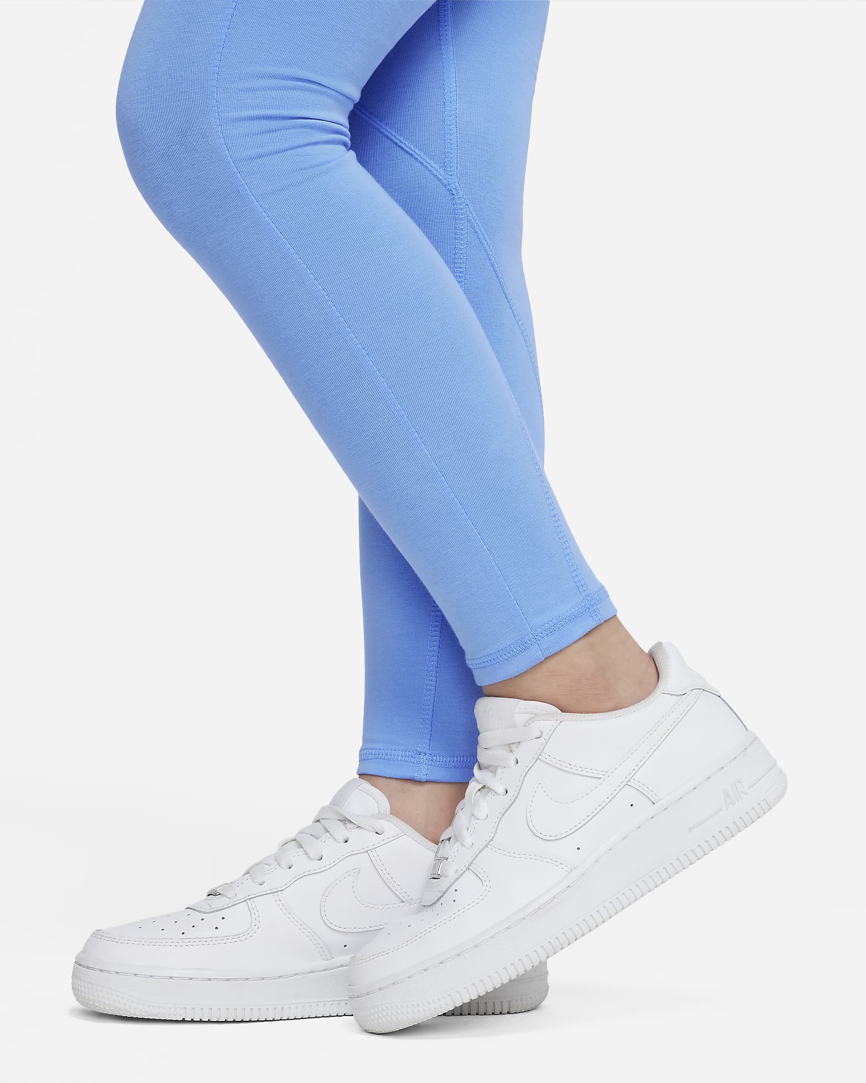 Nike Sportswear Favorites Big Kids' (Girls') High-Waisted Leggings - University Blue/Football Grey