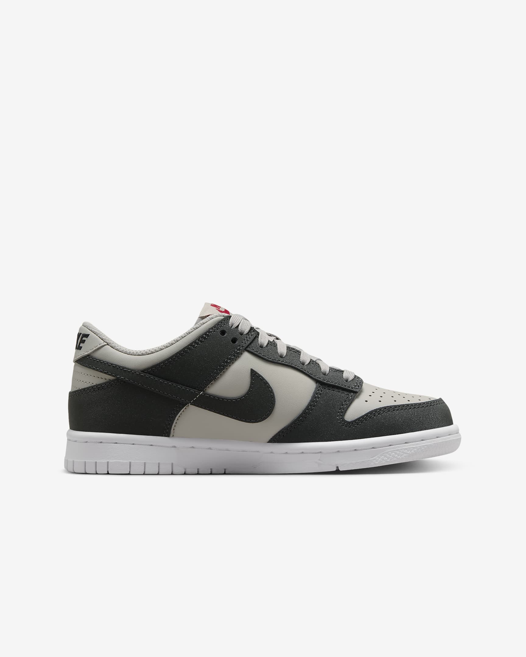 Nike Dunk Low Older Kids' Shoes - Light Iron Ore/White/Gym Red/Anthracite