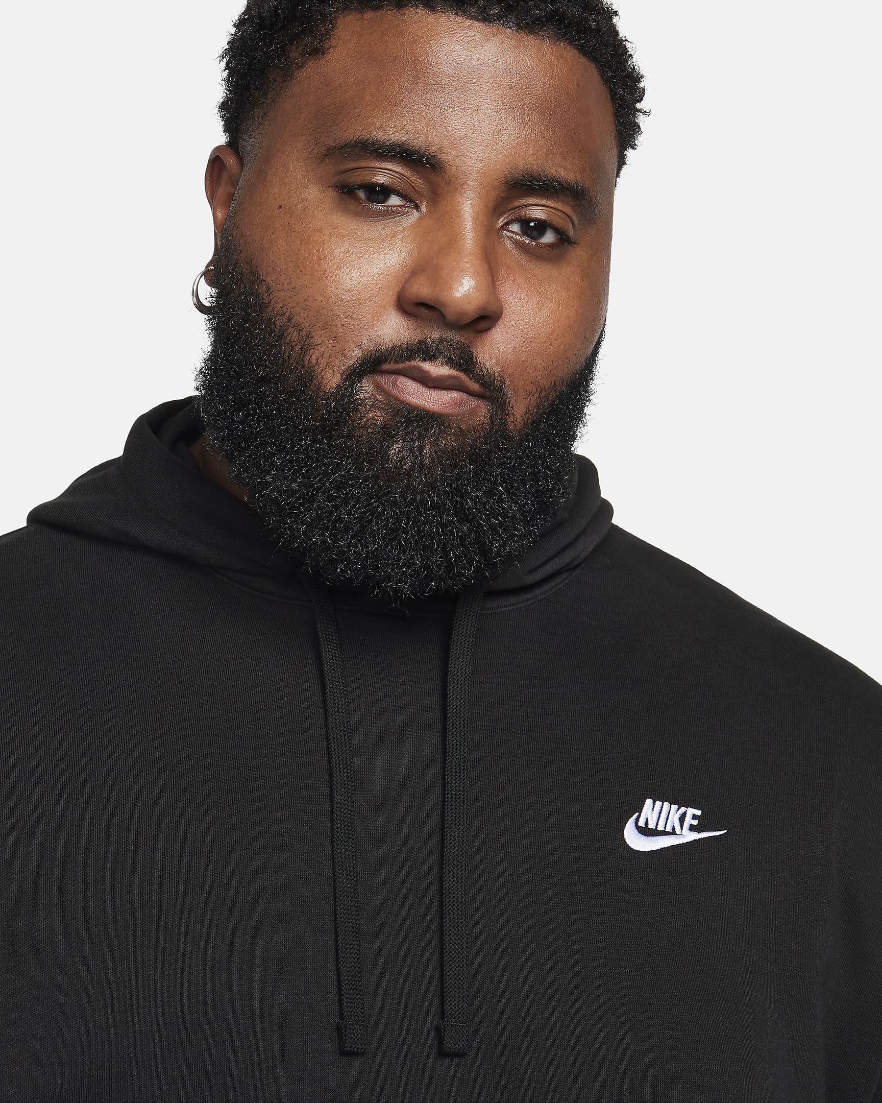 Nike Sportswear Club Men's Pullover Hoodie - Black/Black/White