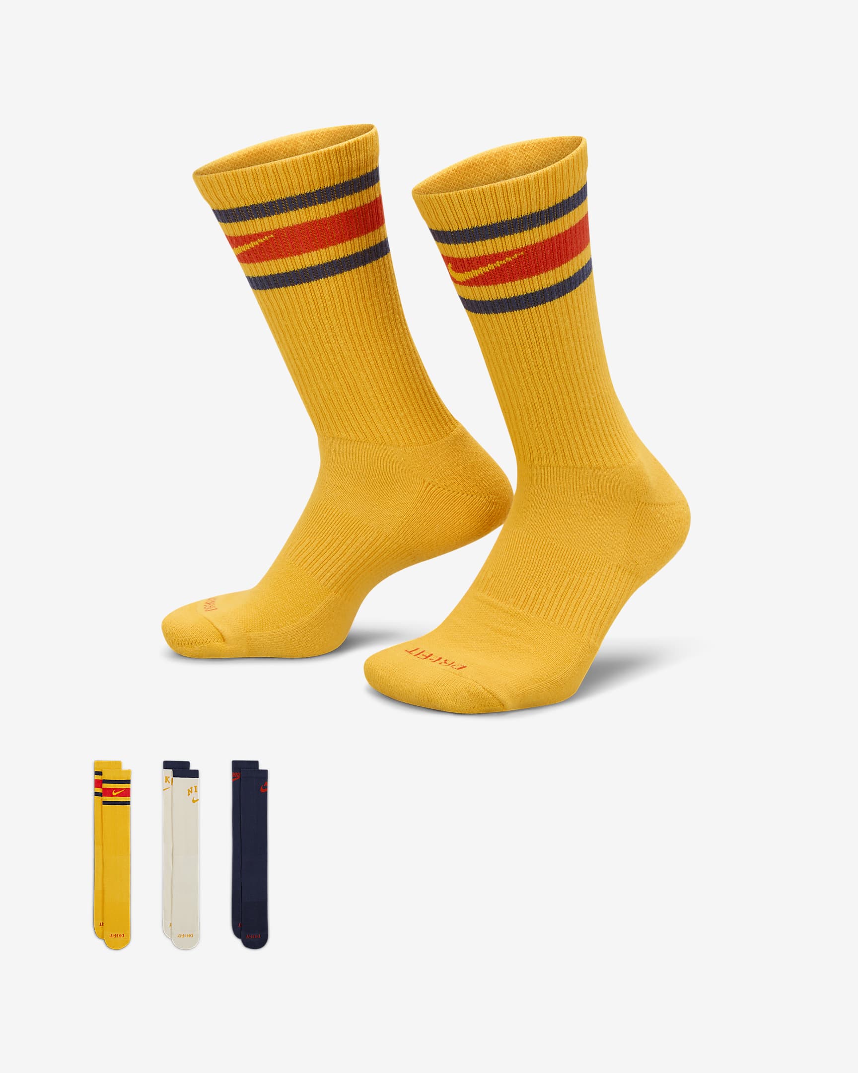 Nike Everyday Plus Cushioned Crew Socks (3 Pairs) - Multi-Colour