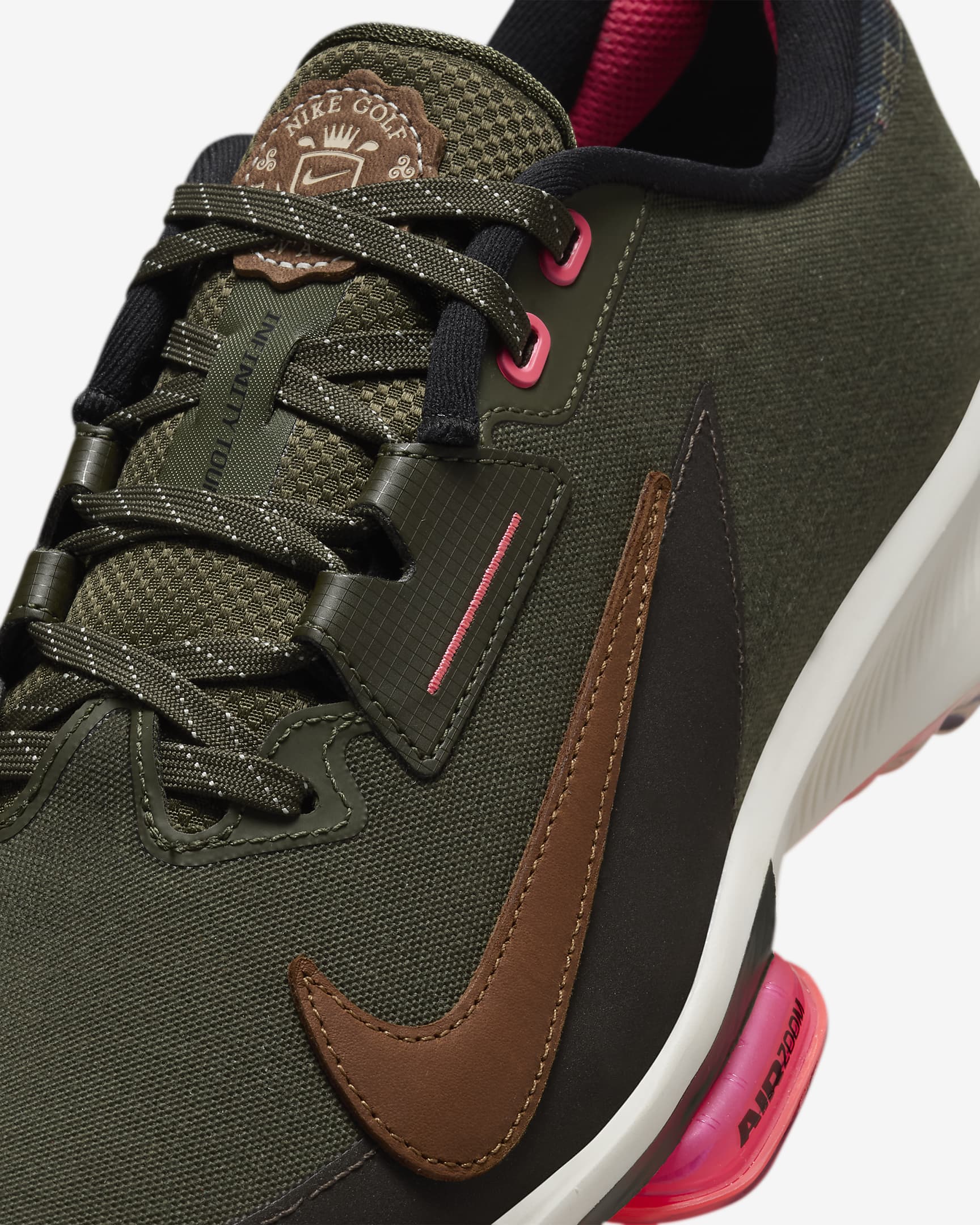 Nike Infinity Tour 2 Golf Shoes - Cargo Khaki/Jade Horizon/Hot Punch/Light British Tan