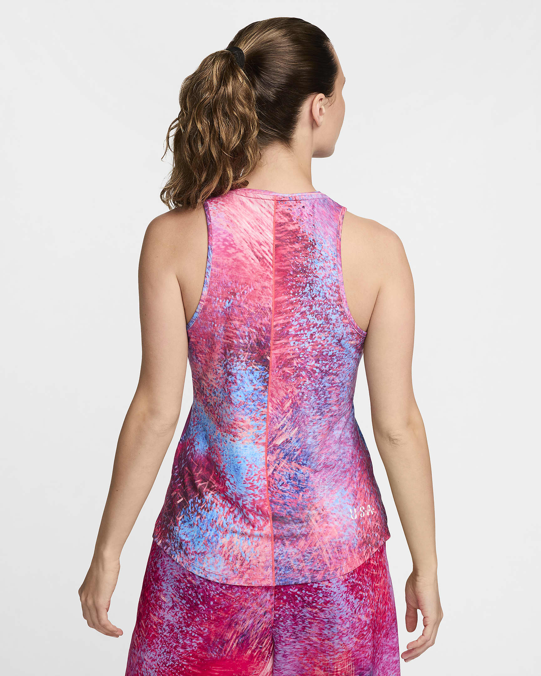 USA One Luxe Women's Nike Dri-FIT Tank Top - Hyper Pink/Old Royal/White