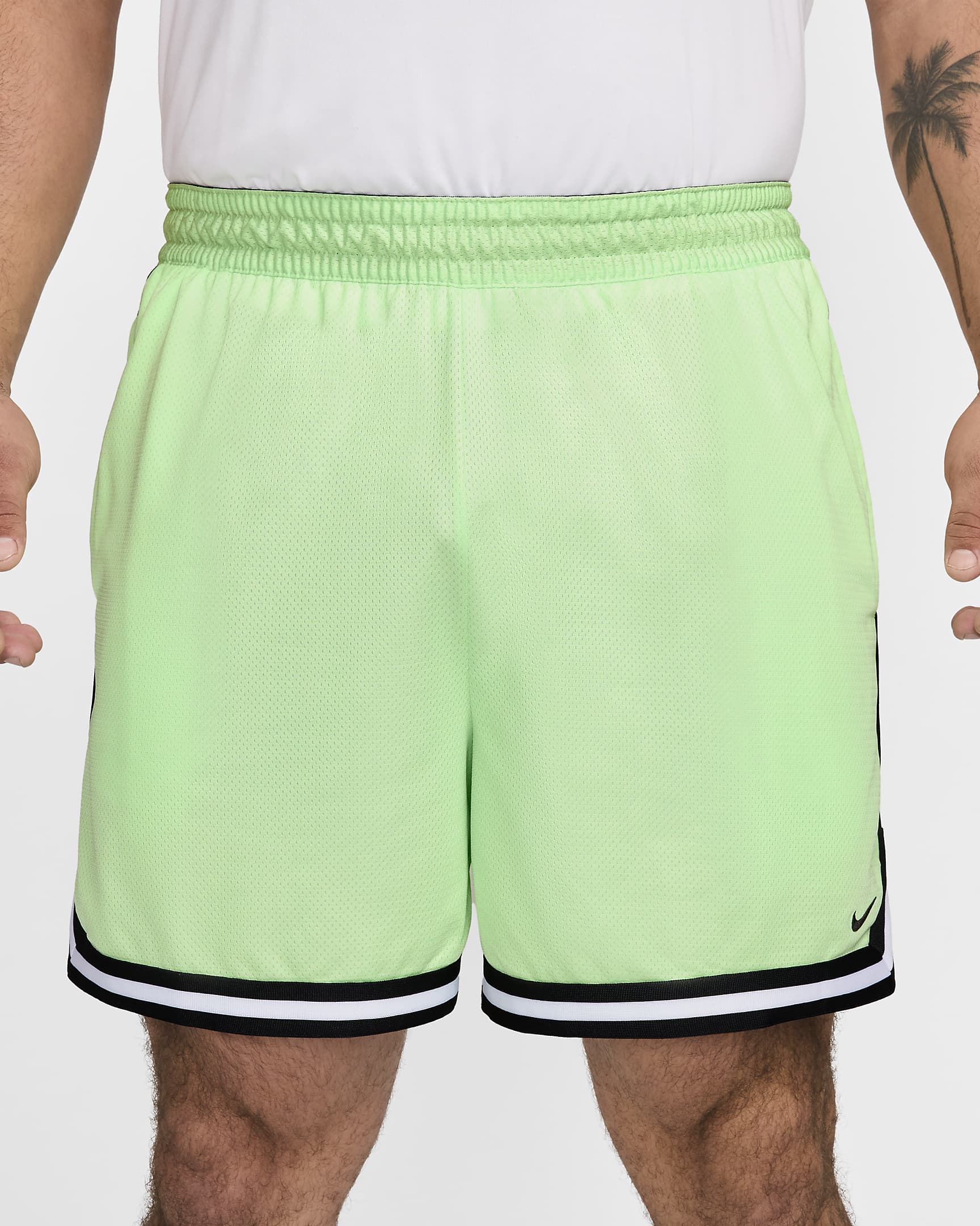 Shorts de básquetbol Dri-FIT de 15 cm para hombre Nike DNA - Verde vapor/Negro/Negro