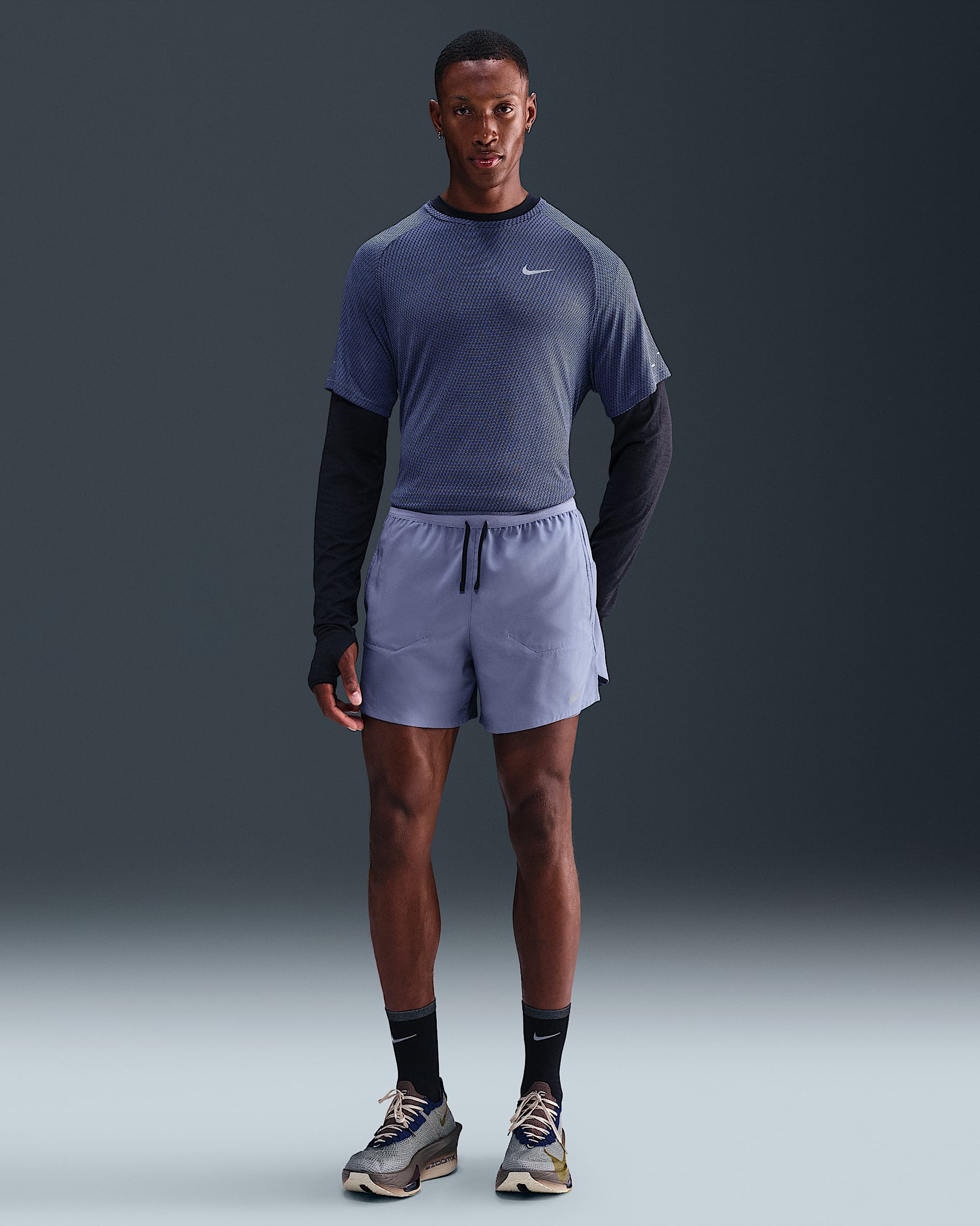 Nike Stride Men's Dri-FIT 5" 2-in-1 Running Shorts - World Indigo/World Indigo/Black