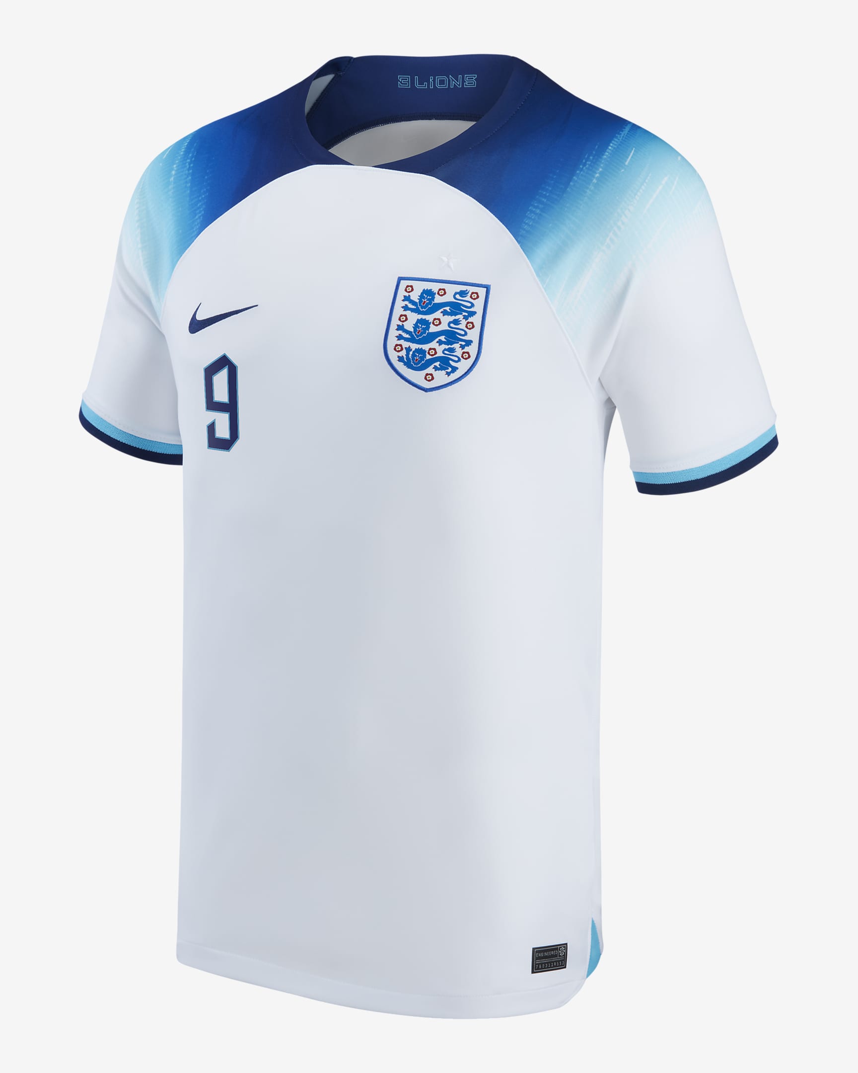 Jersey de fútbol Nike Dri-FIT de la selección nacional de Inglaterra local 2022/23 Stadium (Harry Kane) para niños talla grande - Blanco