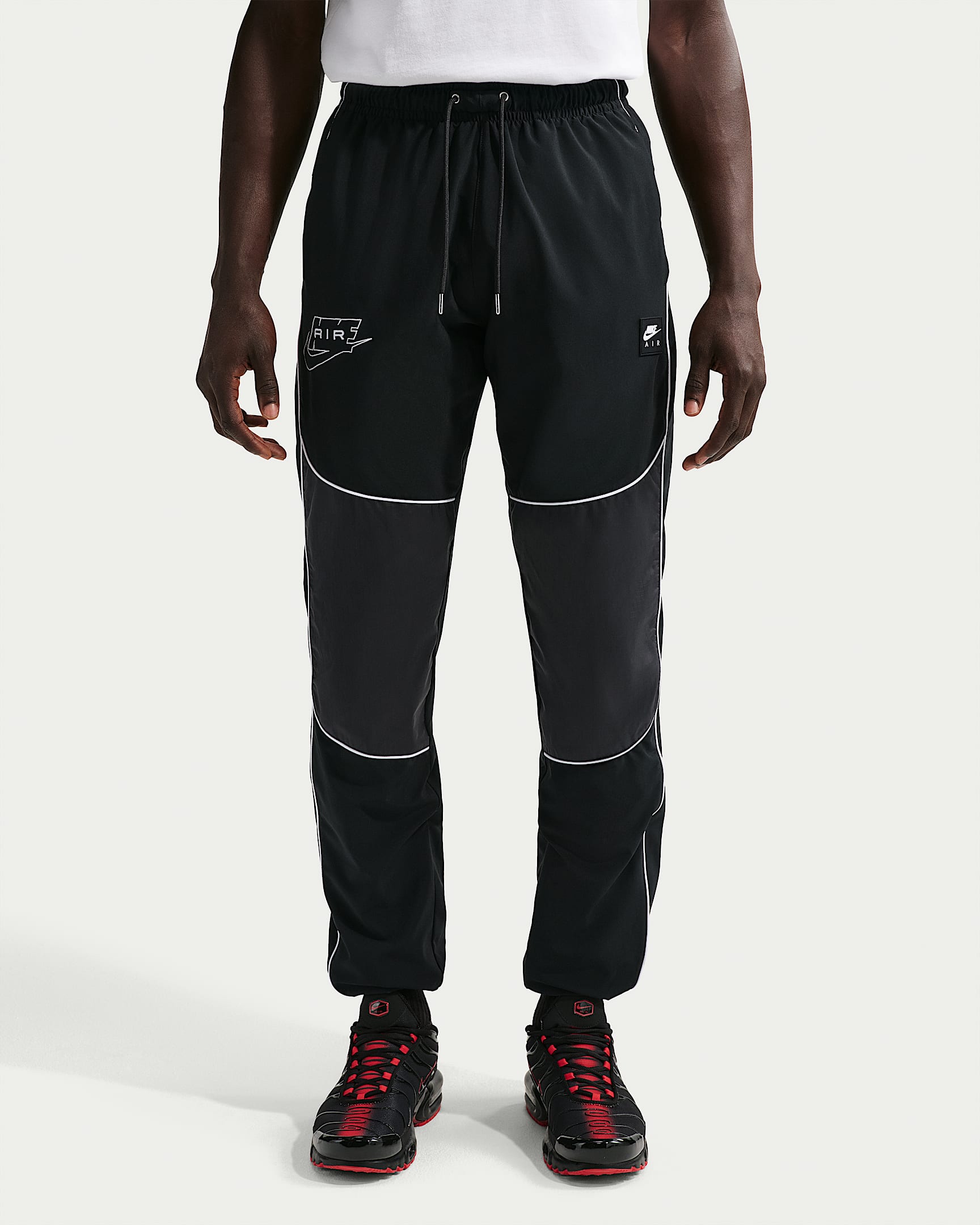 Pants de estilo funcional híbridos Nike Air para hombre - Negro/Negro/Blanco