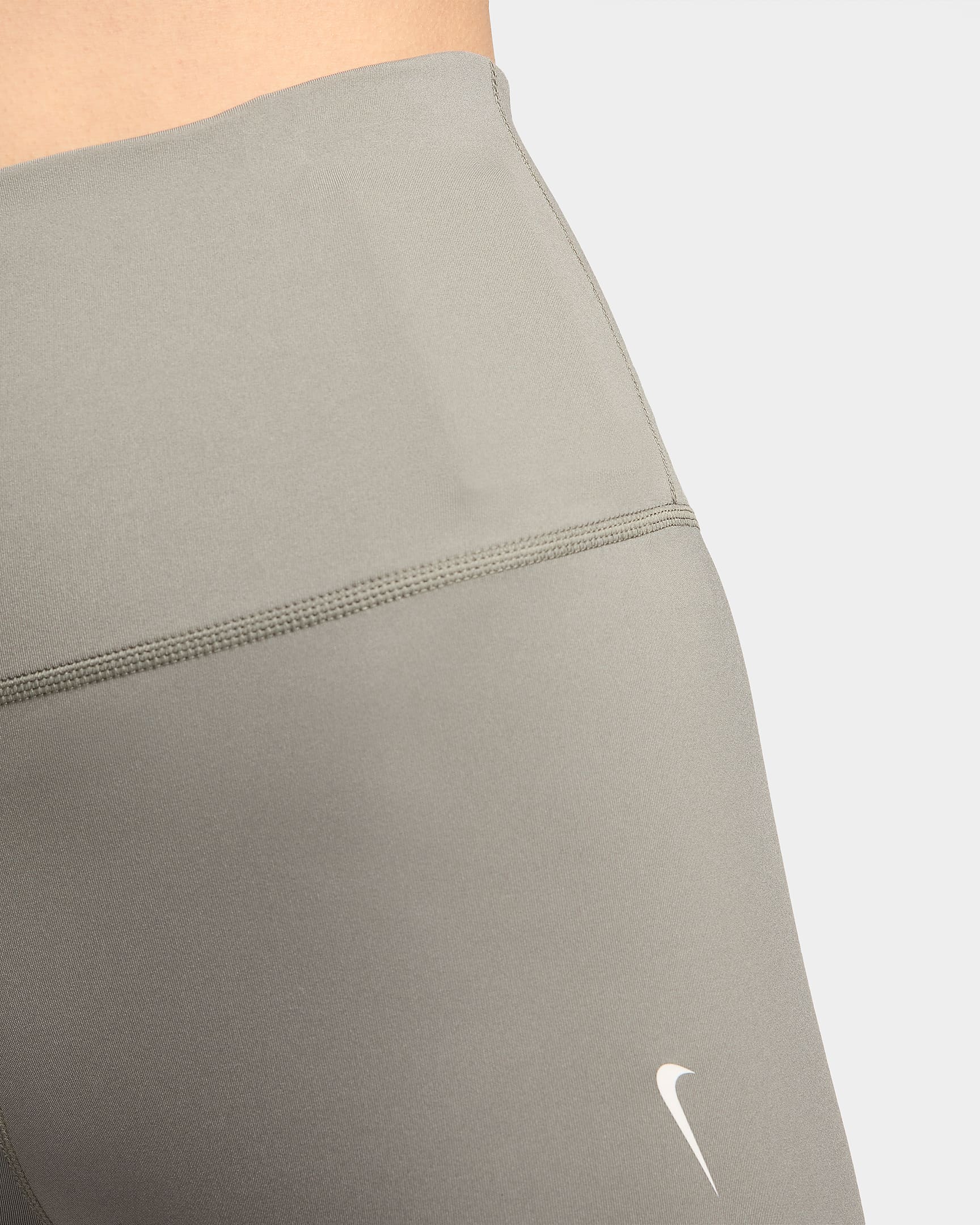 Nike One bikeshorts met hoge taille voor dames (18 cm) - Dark Stucco/Sail