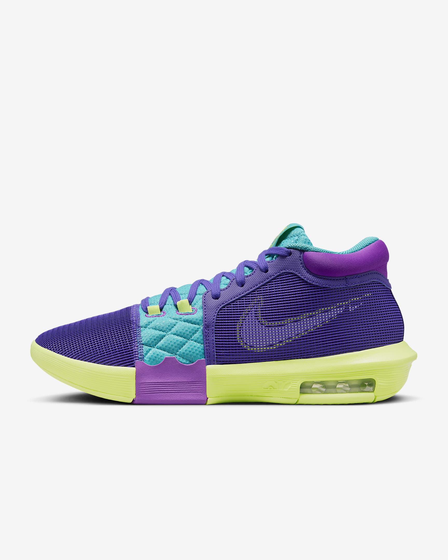 LeBron Witness 8 EP 籃球鞋 - Field Purple/Dusty Cactus/Light Lemon Twist/白色