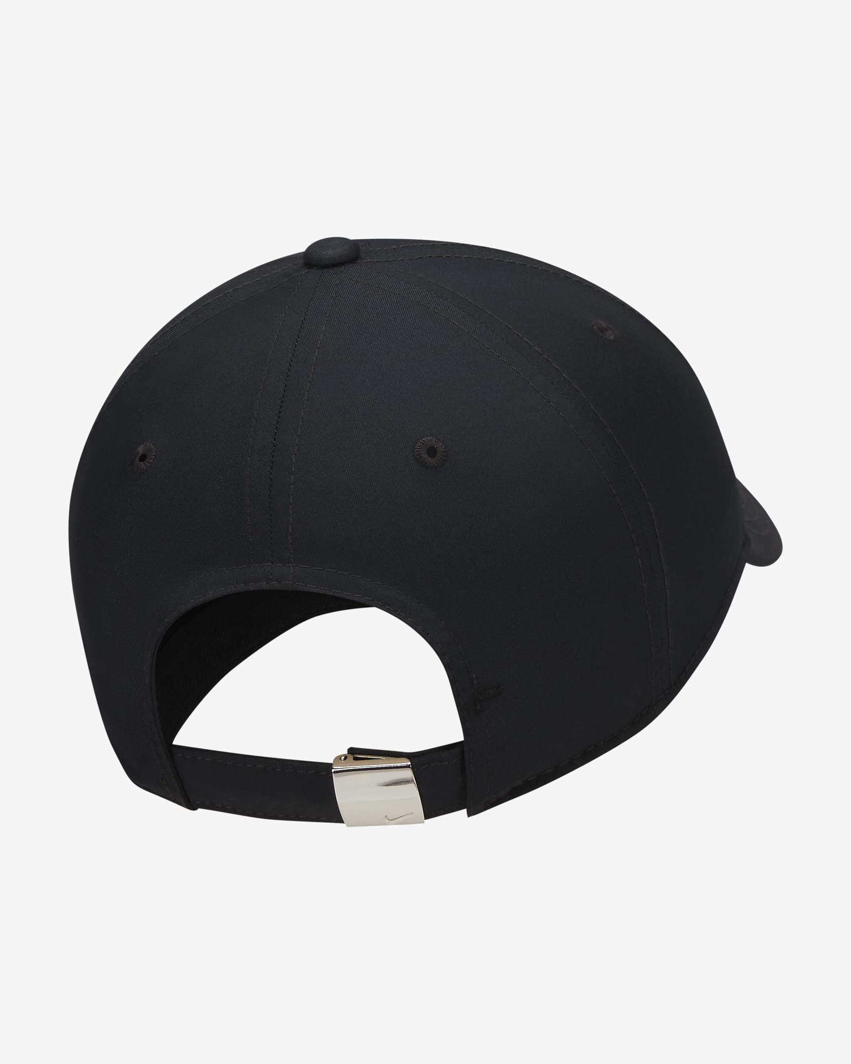 Nike Dri-FIT Club Gorra amb logotip Swoosh metal·litzat sense estructura - Negre/Platejat metal·litzat