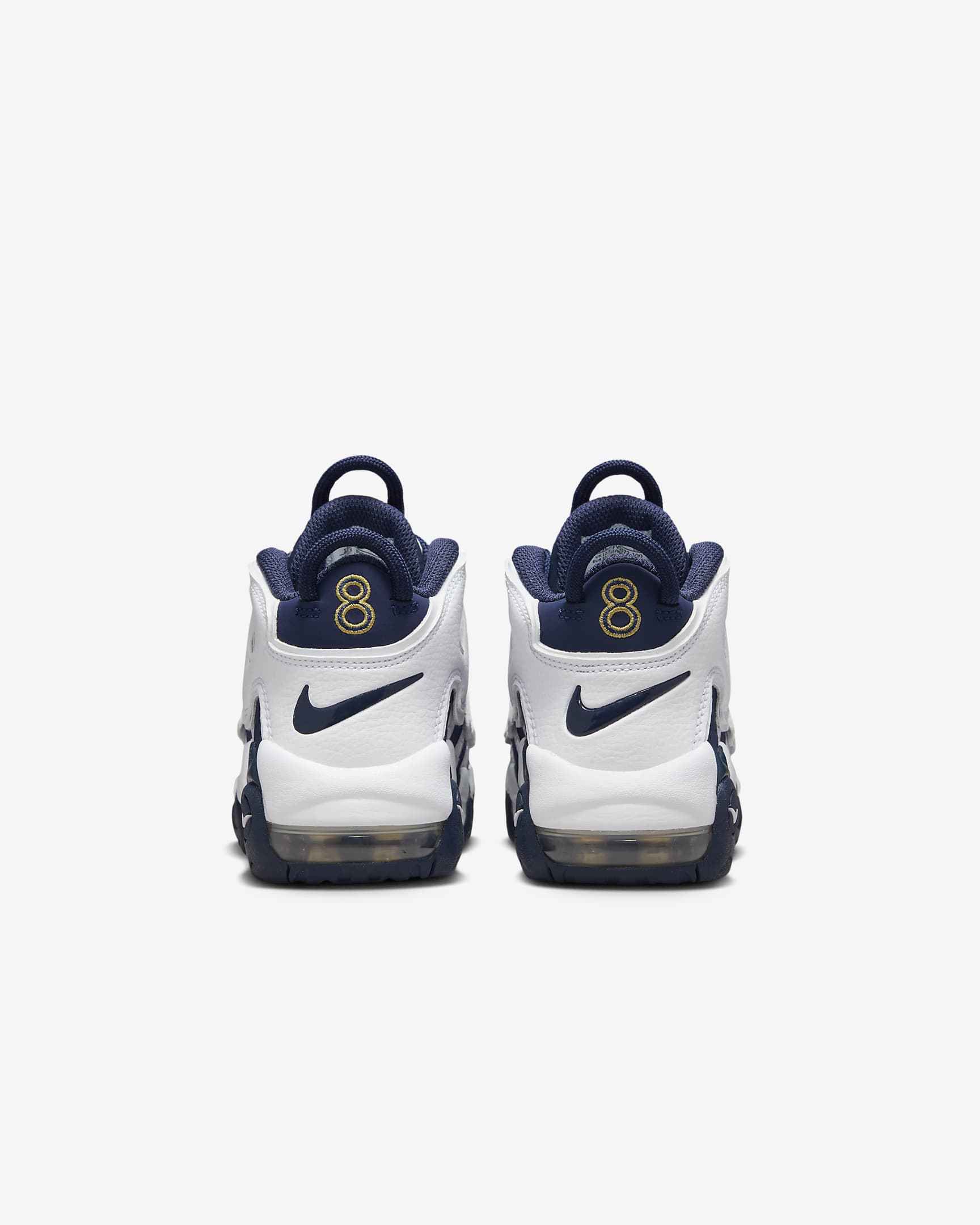 Nike Air More Uptempo Younger Kids' Shoes - White/Metallic Gold/University Red/Midnight Navy