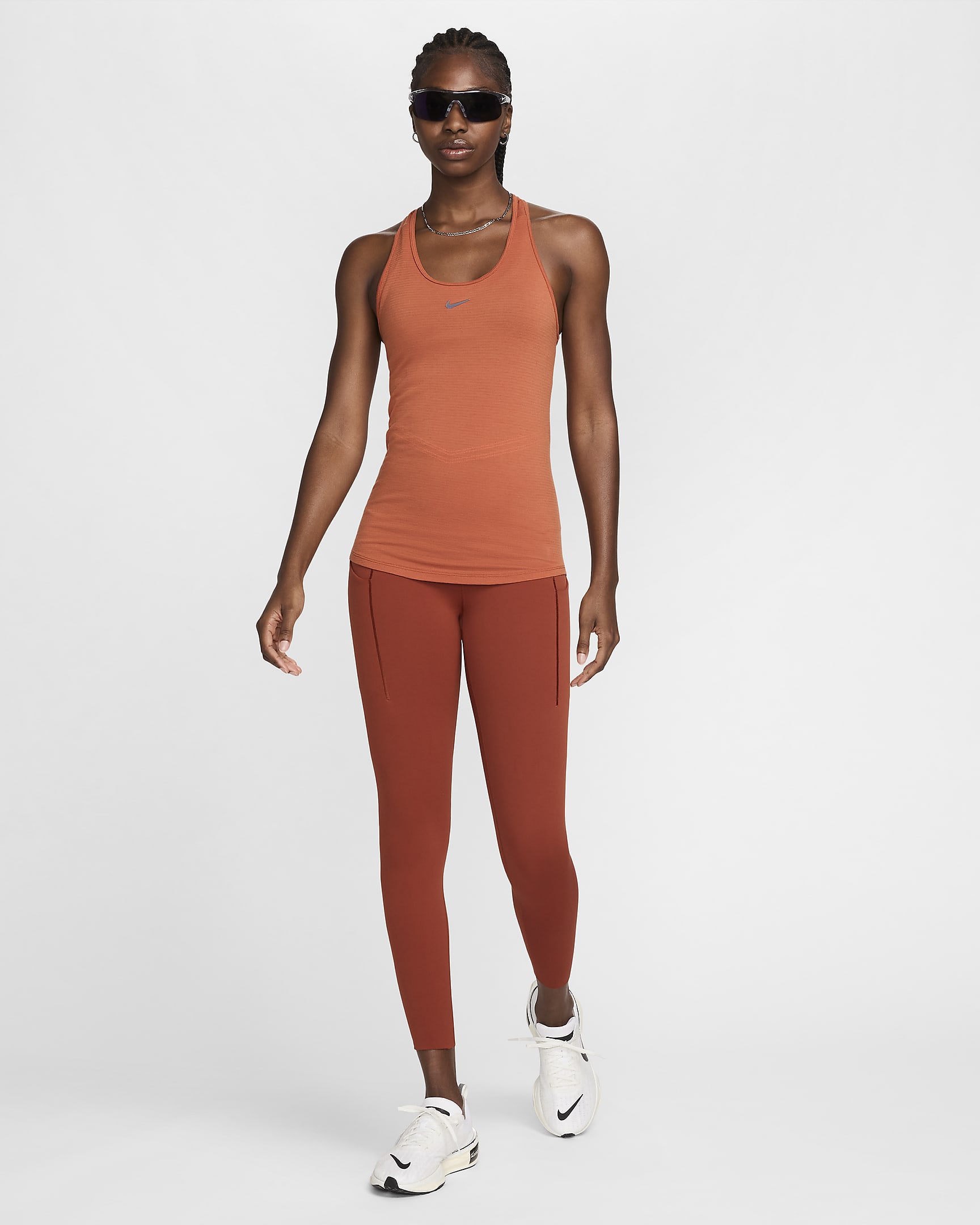 Nike Swift Dri-FIT løpeoverdel i ull til dame - Burnt Sunrise