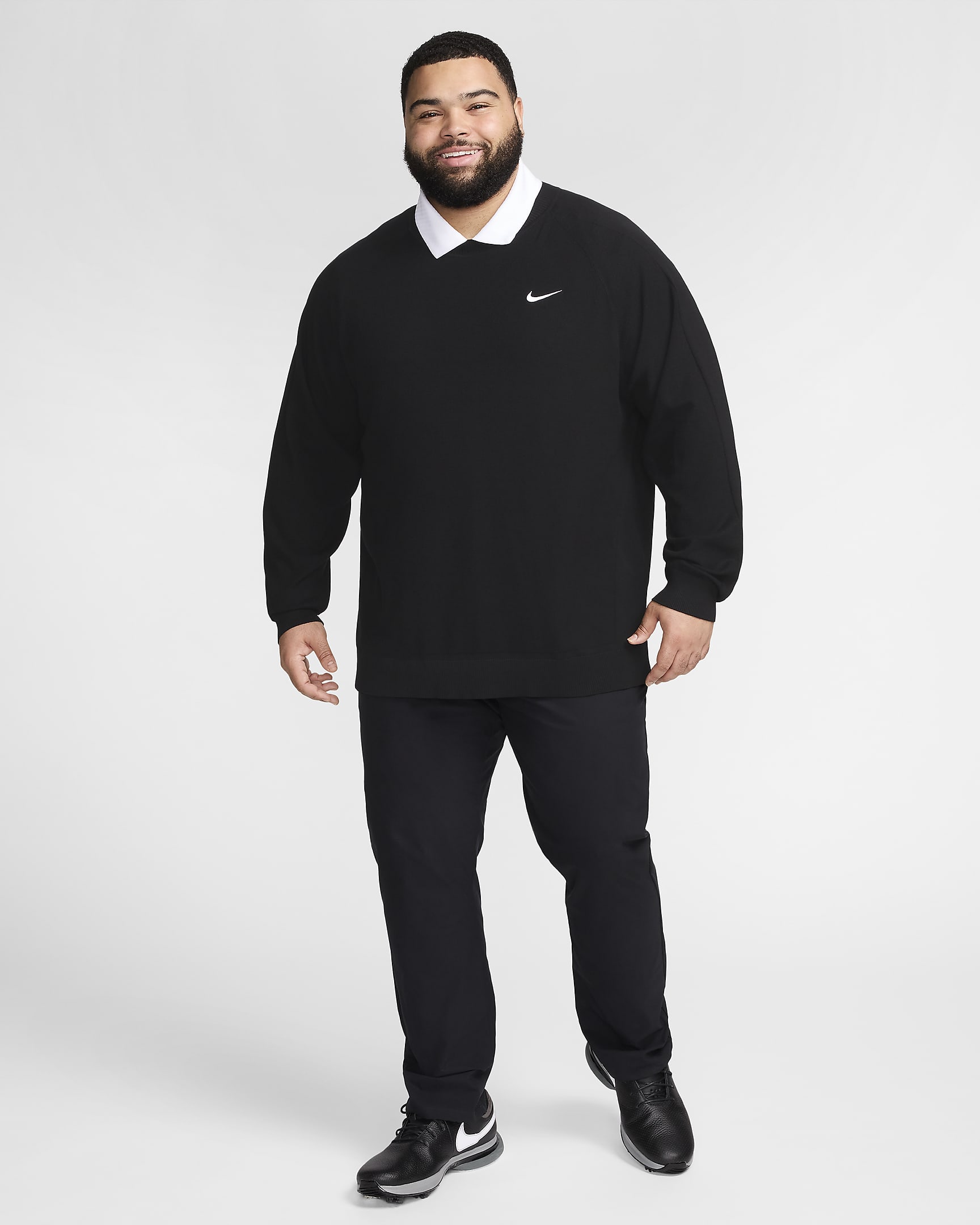 Nike Tour Erkek Golf Sweatshirt'ü - Siyah/Beyaz