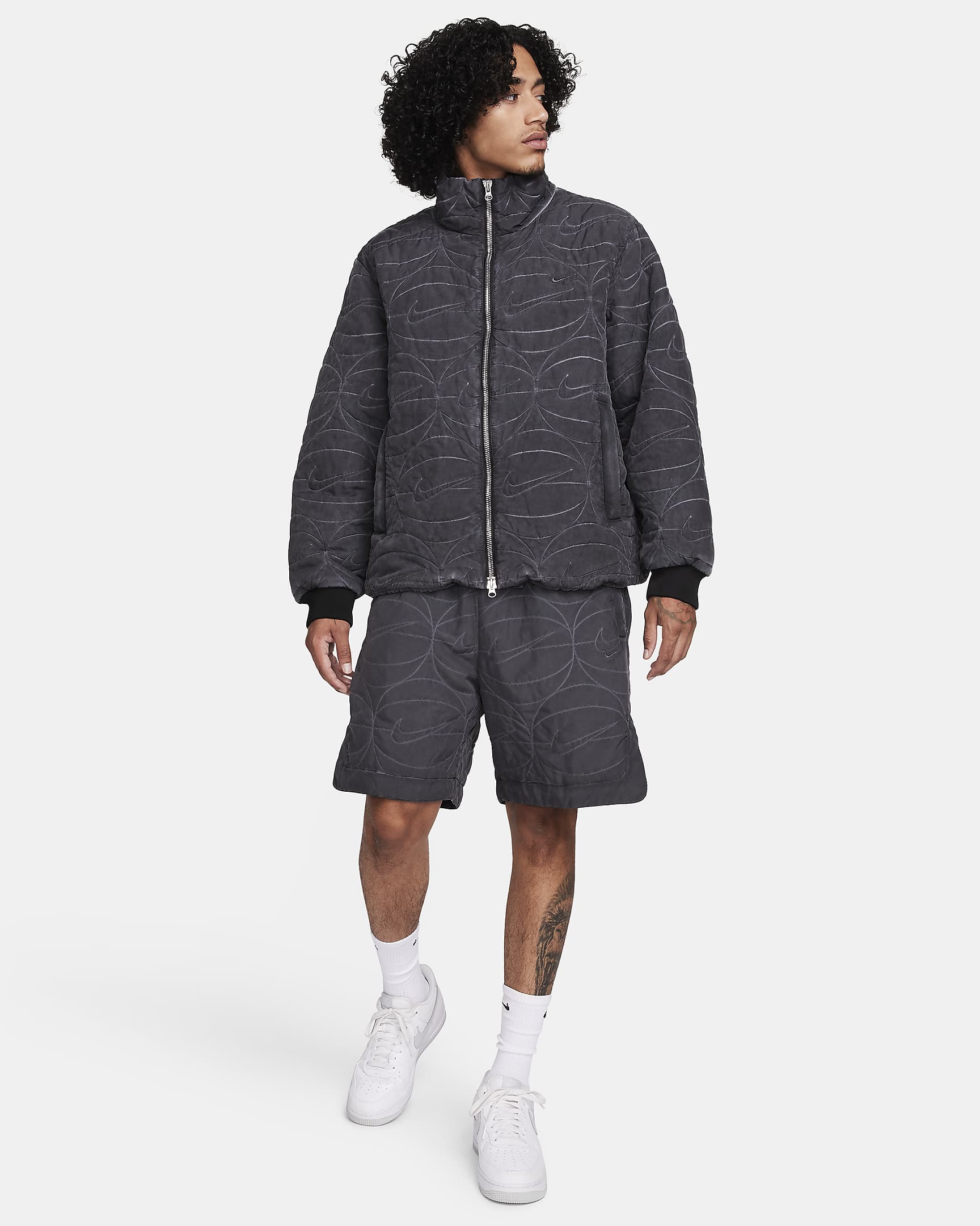 Veste de basket à zip tissée Nike pour homme - Noir/Blanc