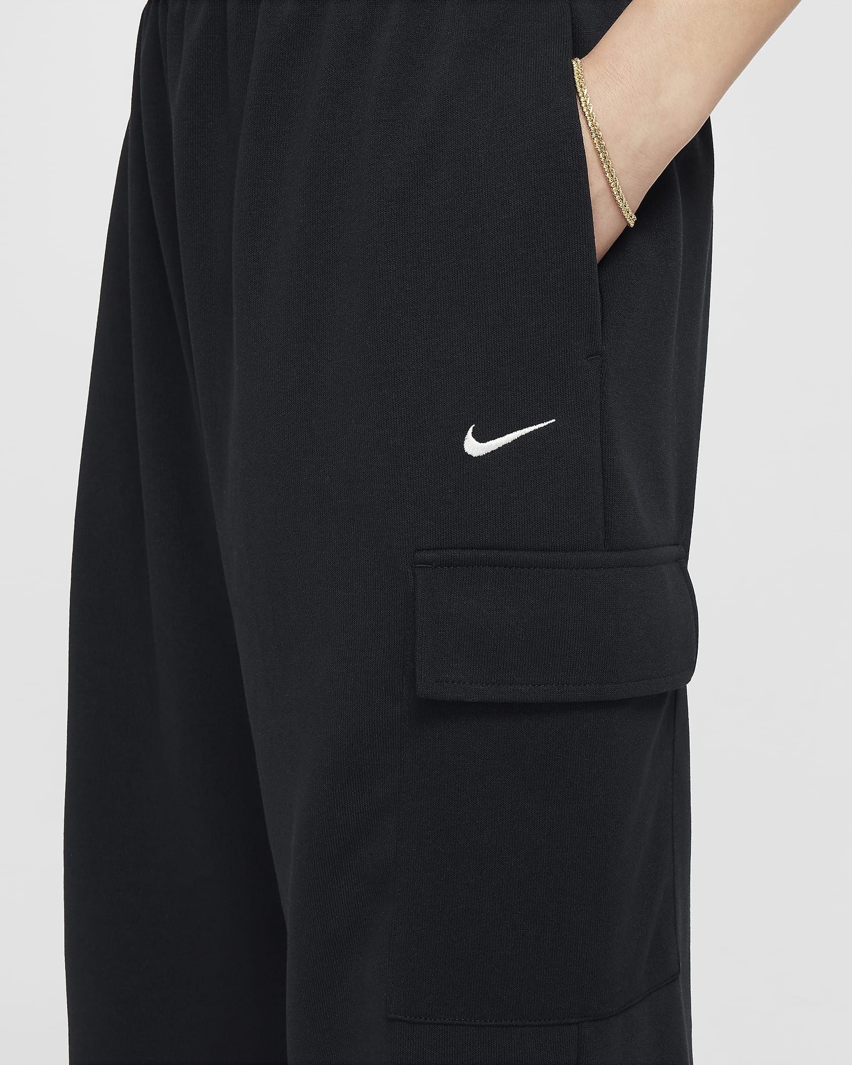 Nike Sportswear Girls' Dri-FIT Oversized Fleece Pants - Black