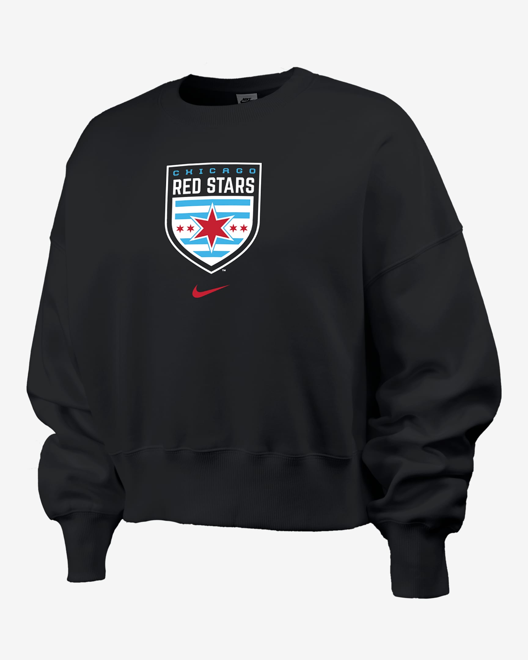 Sudadera de cuello redondo Nike de la NWSL para mujer Chicago Red Stars Phoenix Fleece - Negro