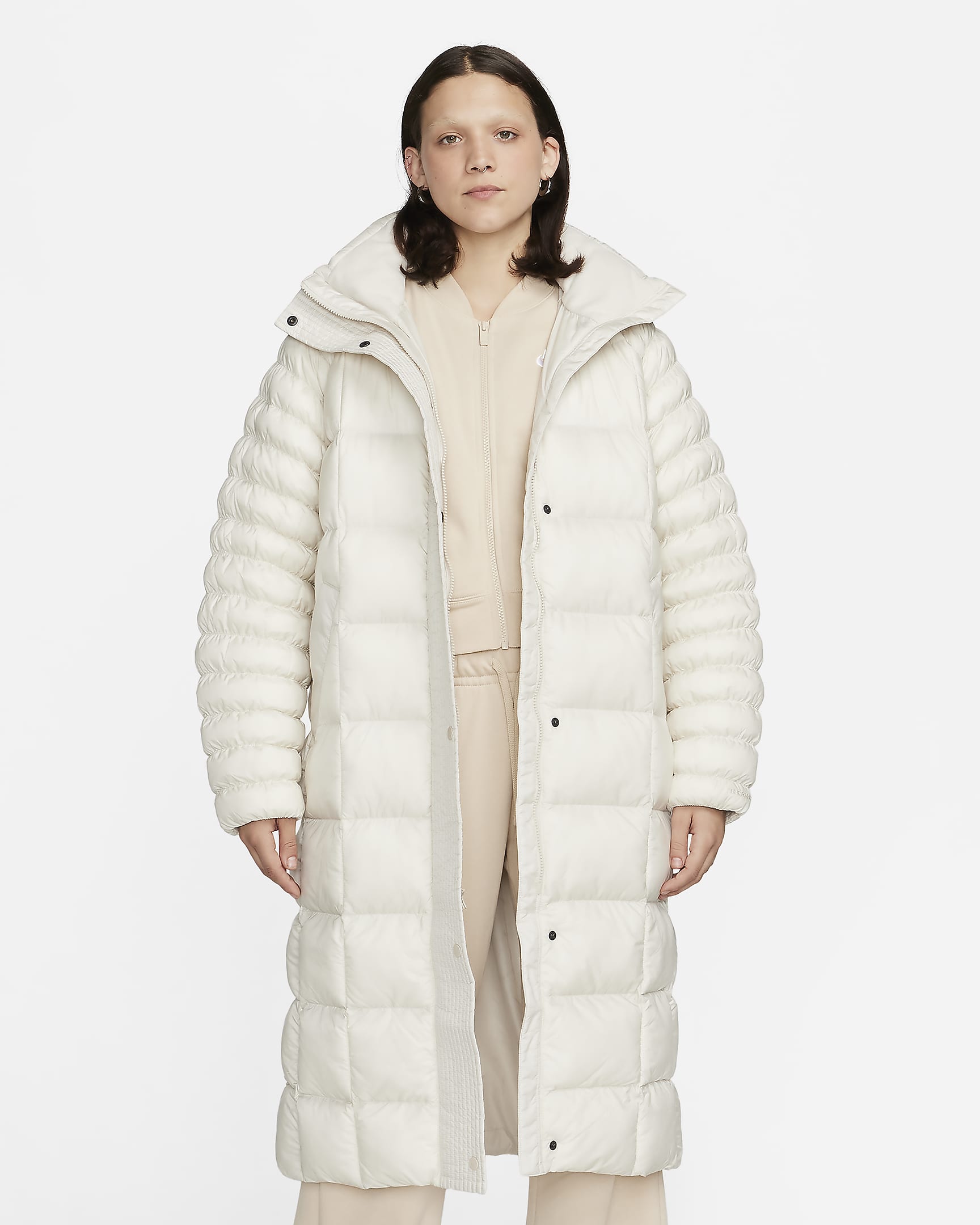 Nike Sportswear Swoosh Puffer PrimaLoft® Women's Therma-FIT Oversized Parka - Light Orewood Brown/White