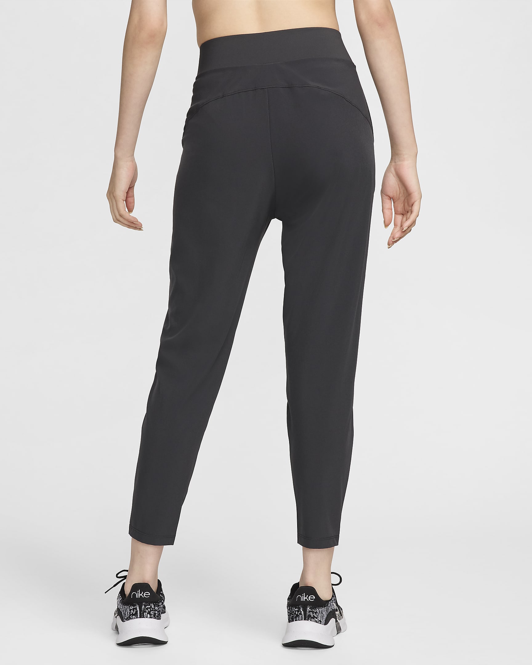 Nike Dri-FIT Bliss Victory Women's Mid-Rise Training Trousers - Dark Smoke Grey/Black