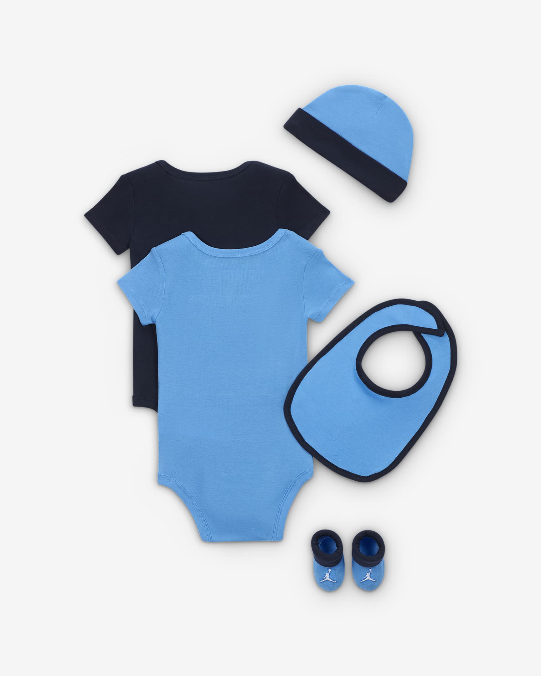 Jordan 5-Piece Core Gift Set fünfteiliges Bodysuit-Set für Babys - University Blue