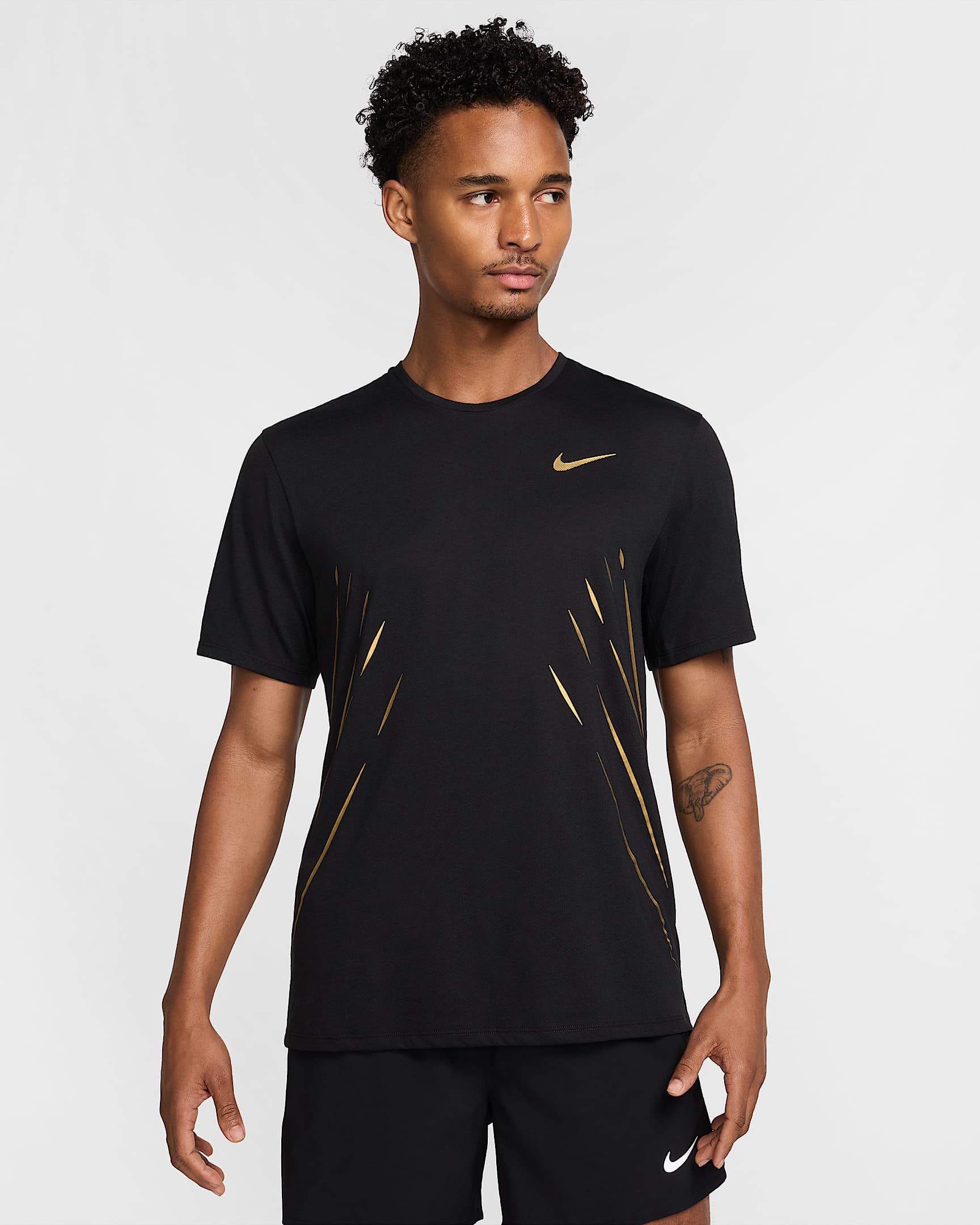 Męska koszulka z krótkim rękawem do biegania Dri-FIT Nike x Jakob - Czerń