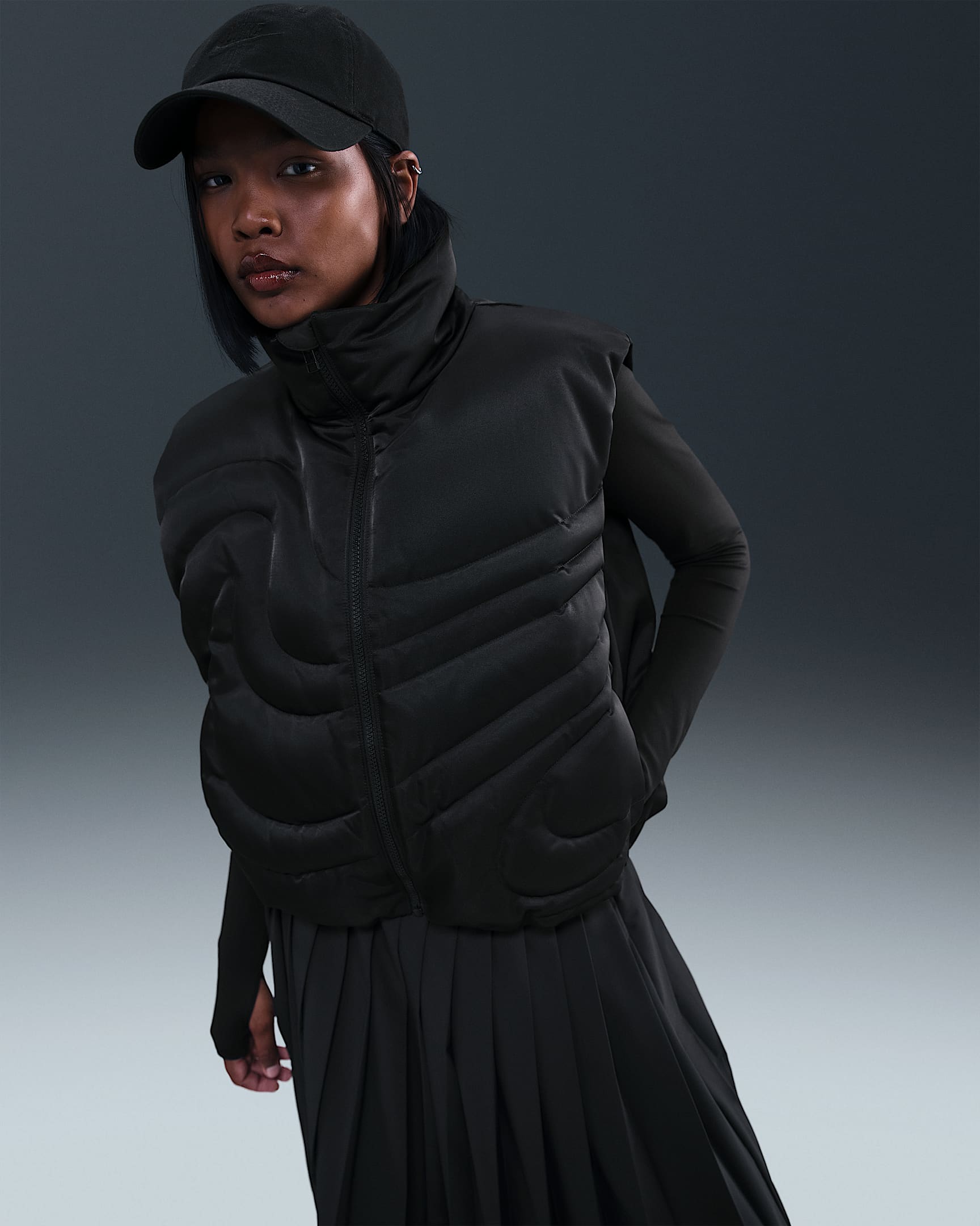 Nike Sportswear Swoosh Series Women's Oversized Down Gilet - Black/Black