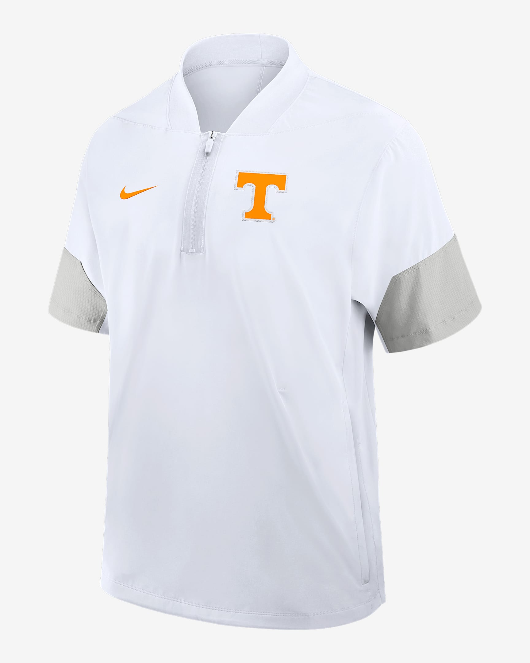 Tennessee Sideline Coach Men's Nike College 1/2-Zip Short-Sleeve Hooded Jacket - White