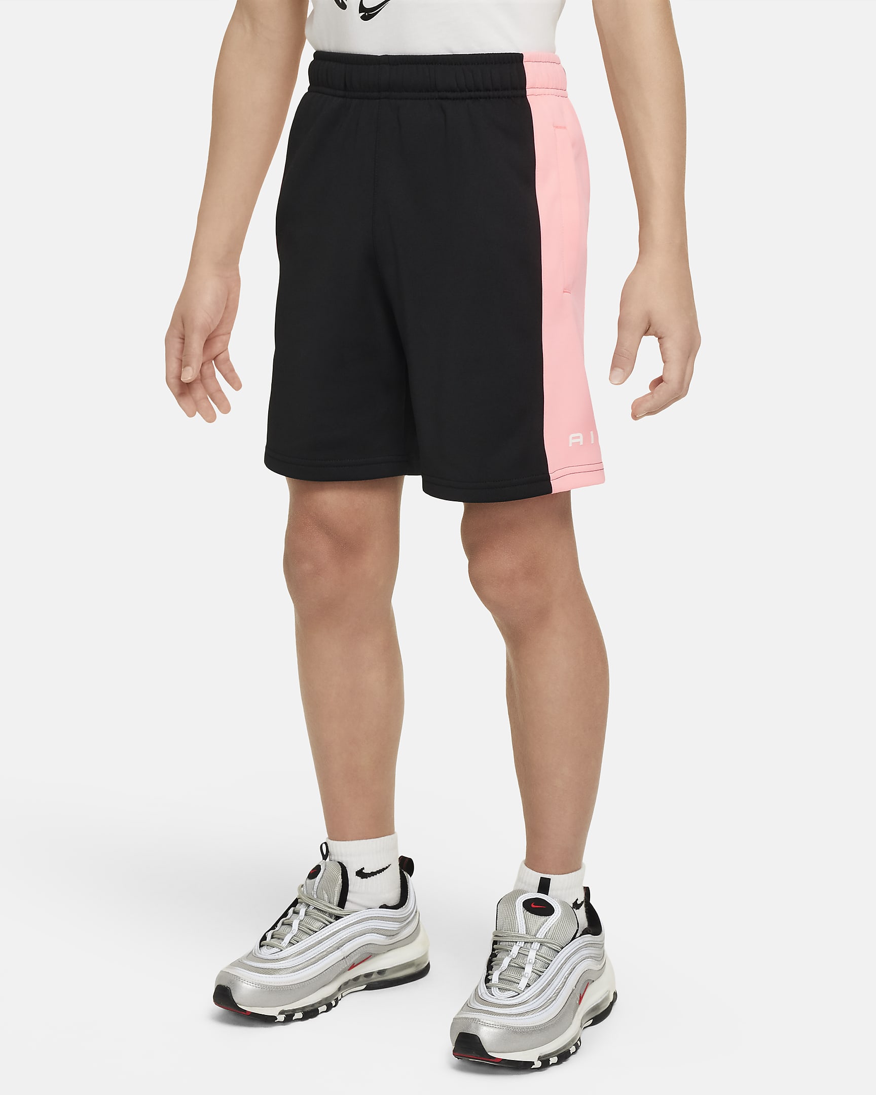 Nike Air Big Kids' (Boys') Shorts - Black/Pink Foam